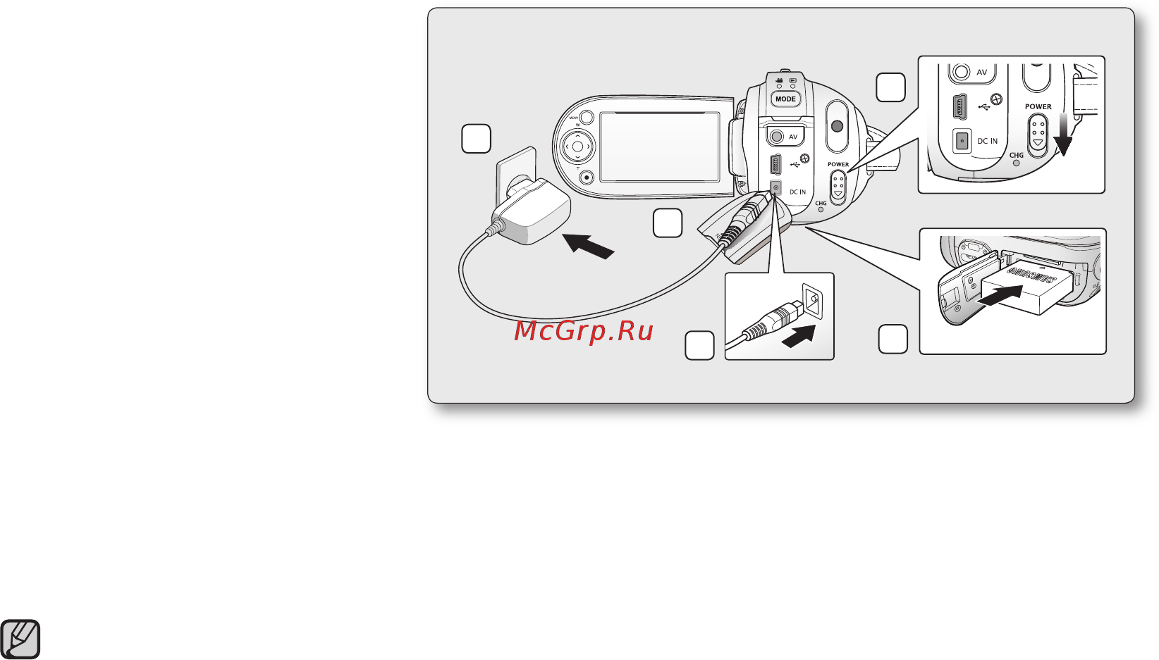 Samsung VP-MX20С Silver [21/121] Зарядка батарейного блока