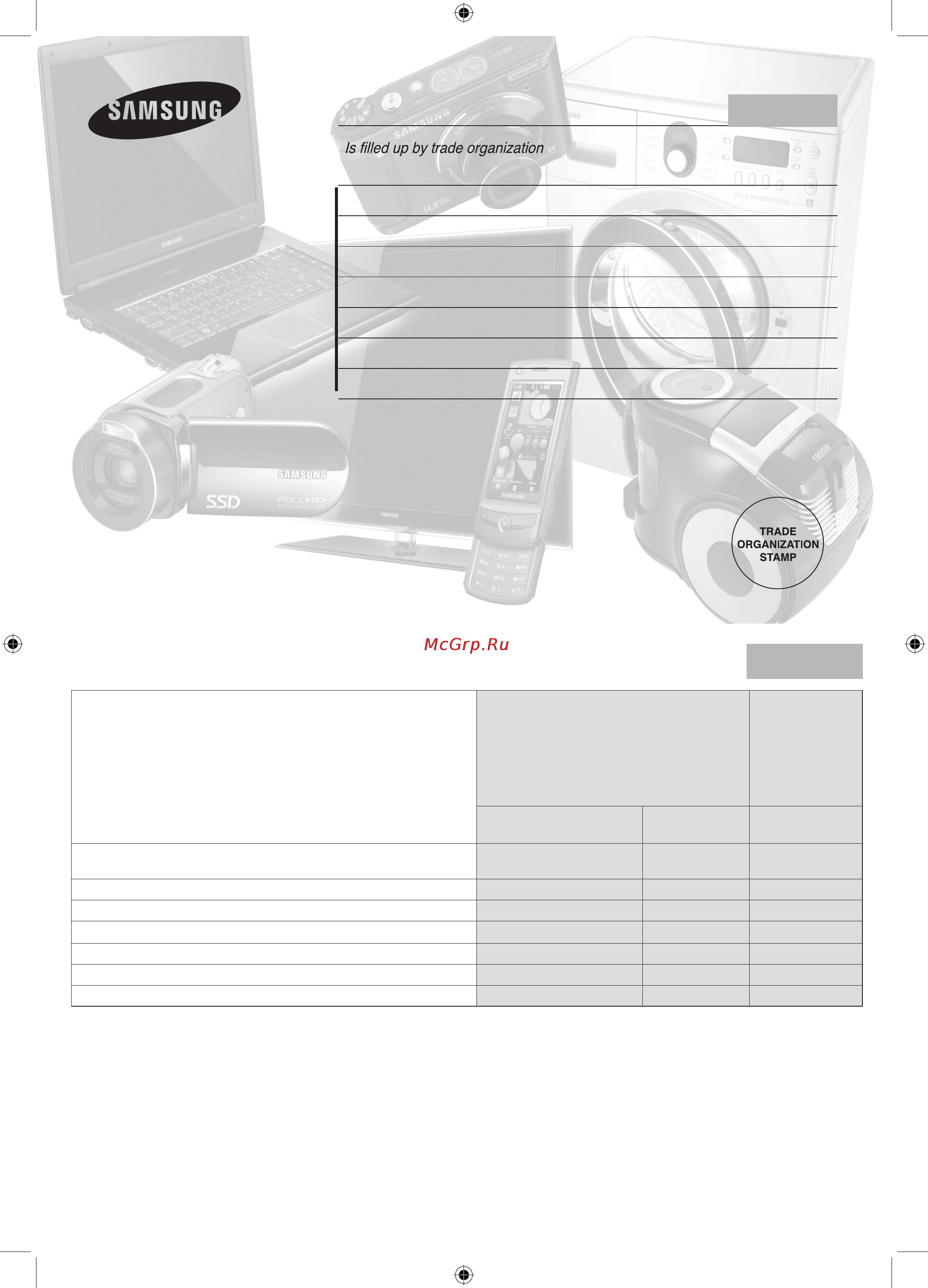 Samsung UE32S9AU [2/40] Warranty card