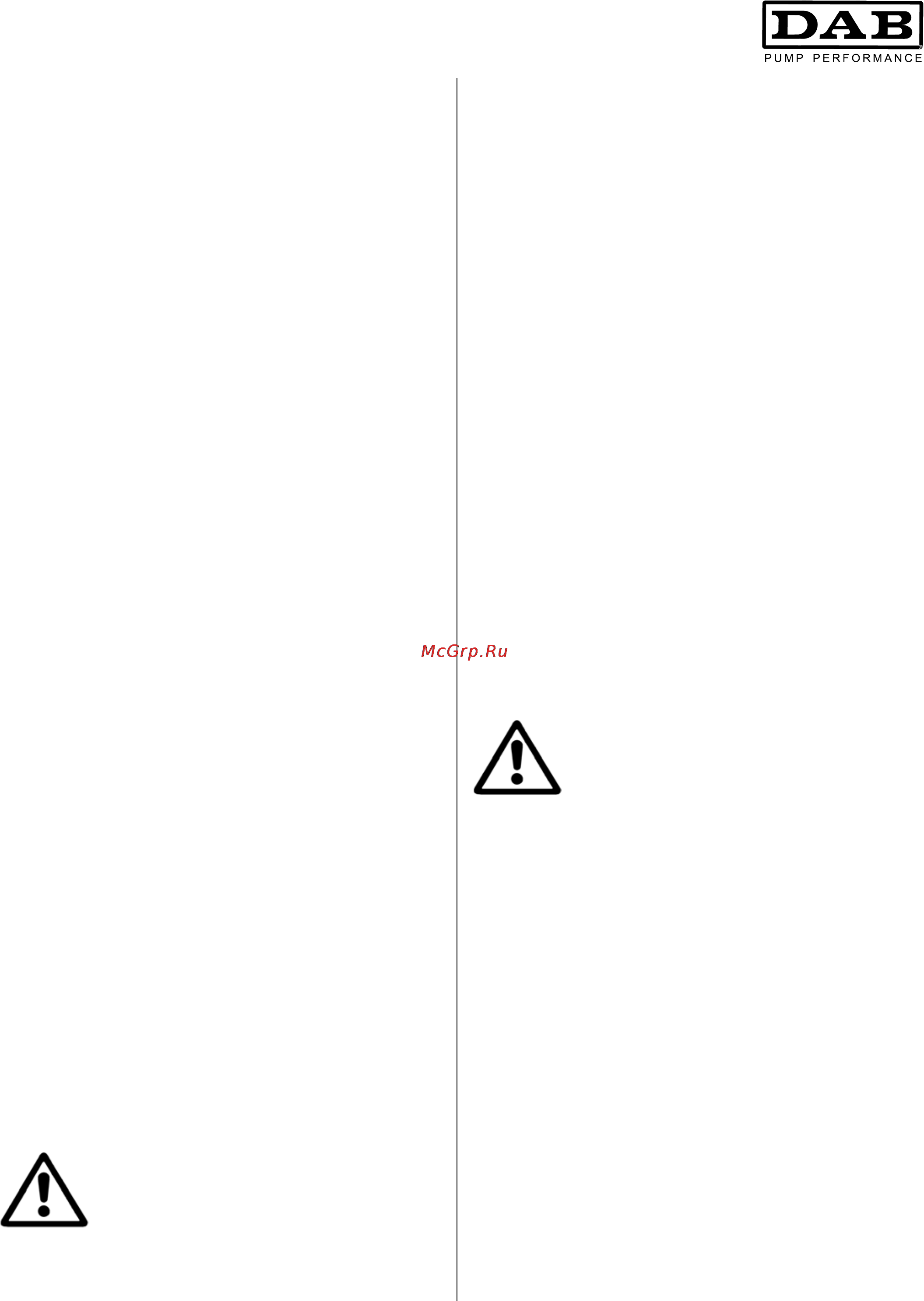DAB CP 50/2200 T [9/80] Avviamento