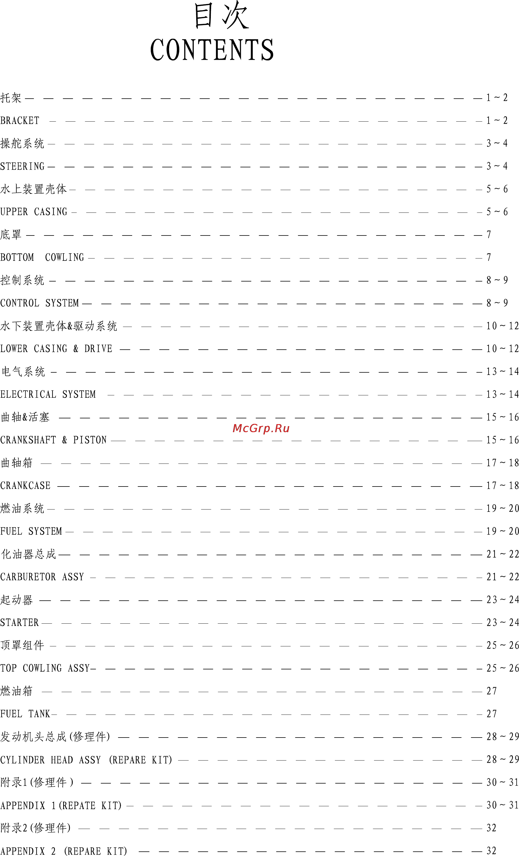 Parsun T5.8BMS [2/34] 目录 pdf
