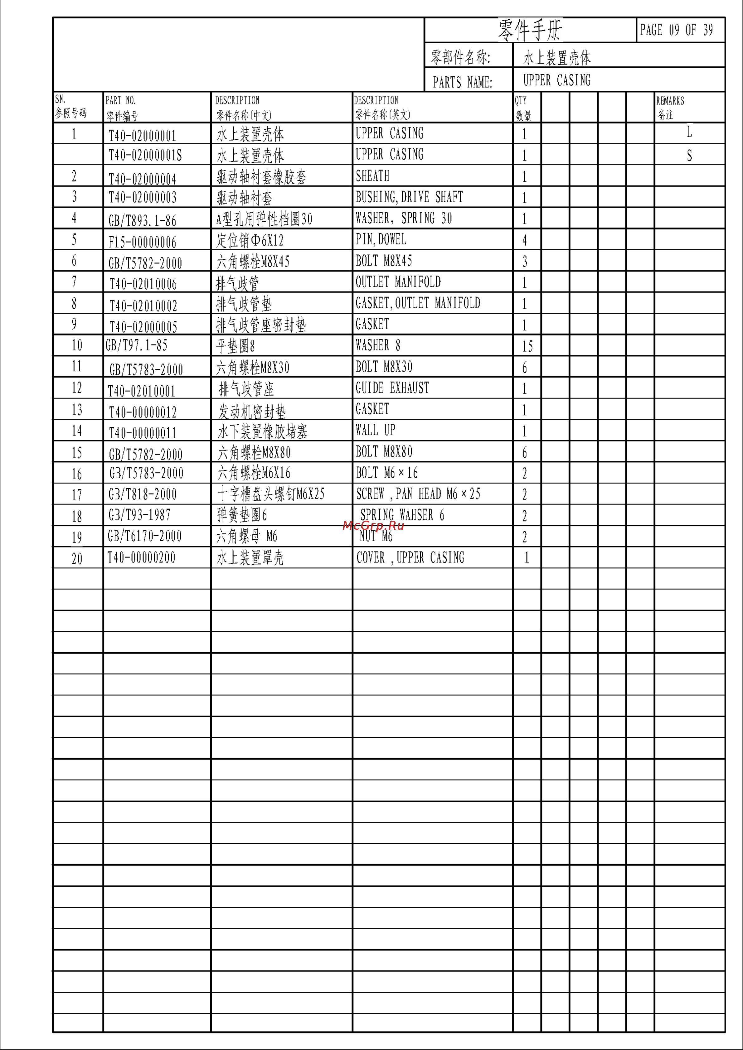 Parsun T40J FWS [11/53] T30 t40 bm parts catalogue_页面_11