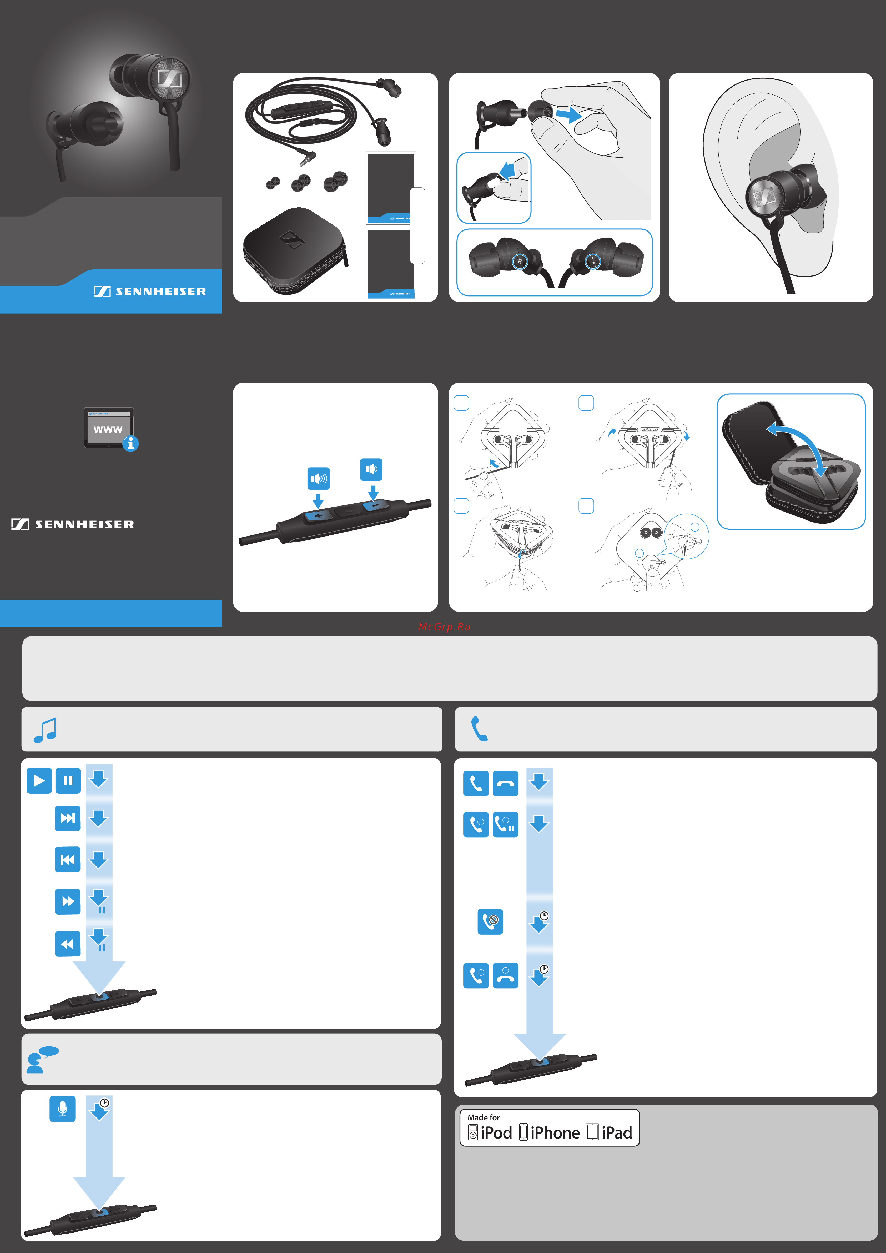 Sennheiser Momentum In-Ear M2 Iei Инструкция по эксплуатации онлайн