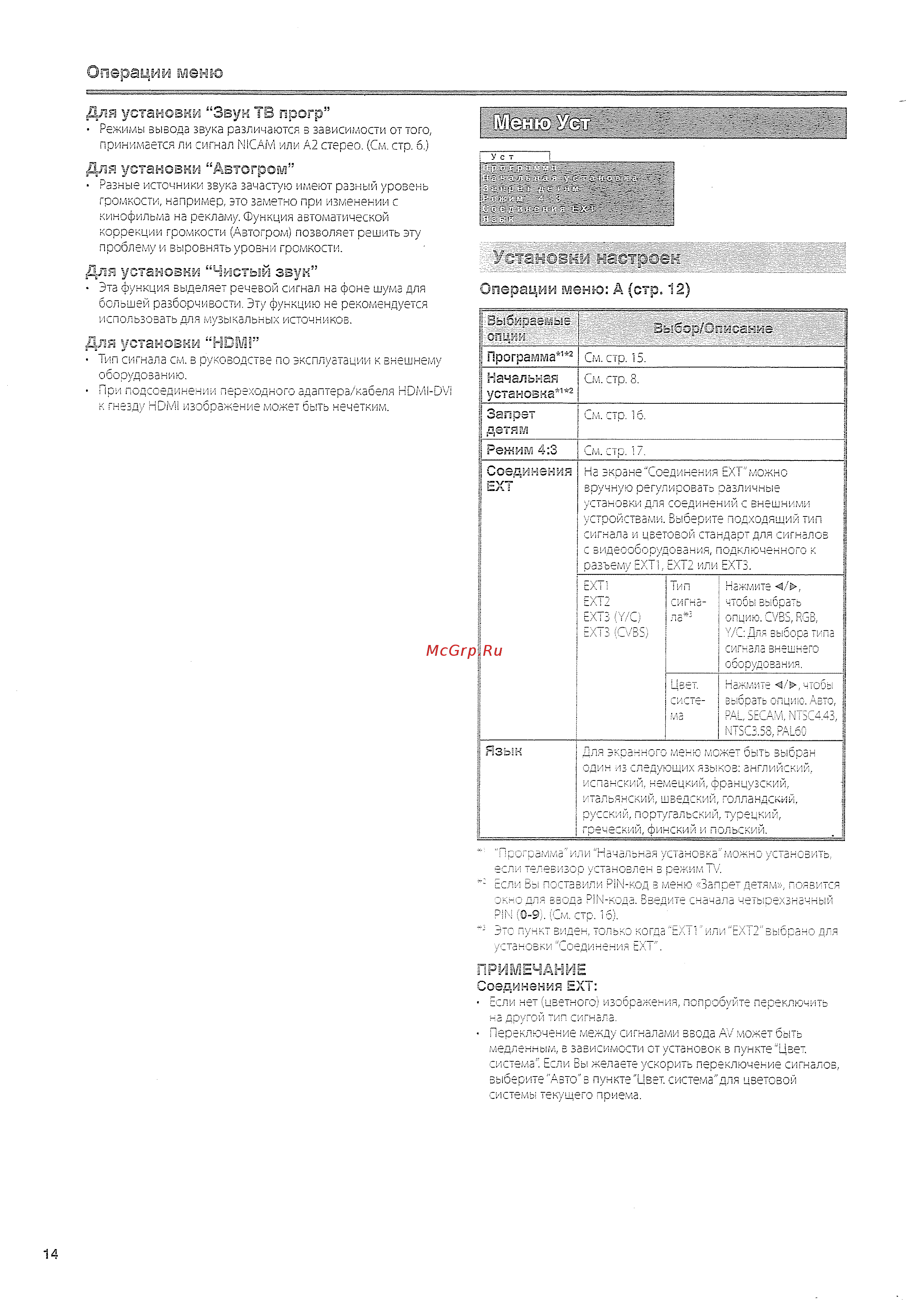 Sharp LC-26 AD5 RUBK [16/40] Операции меню