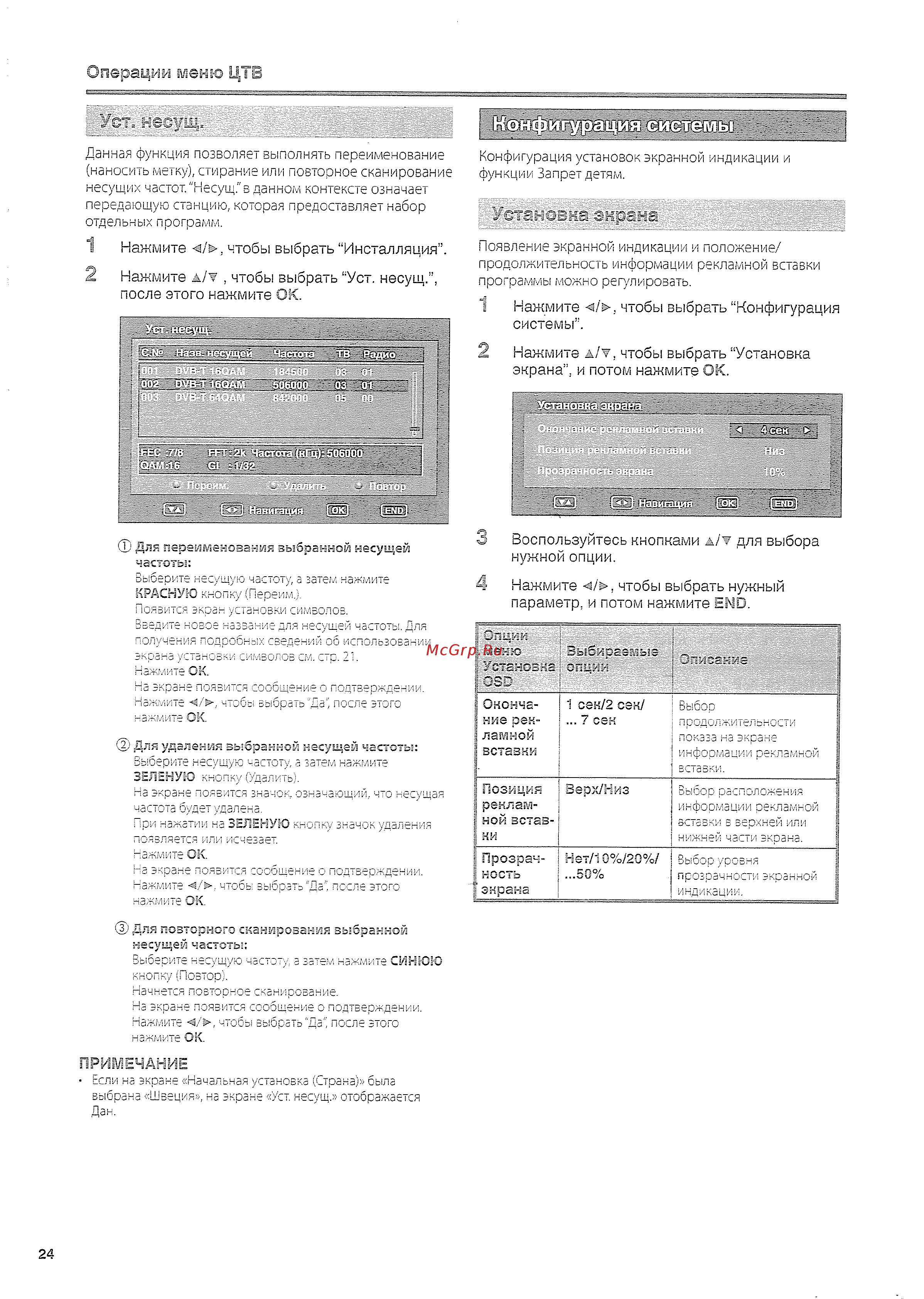 Sharp LC-32 AD5 RUBK [26/40] Операции меню цтв