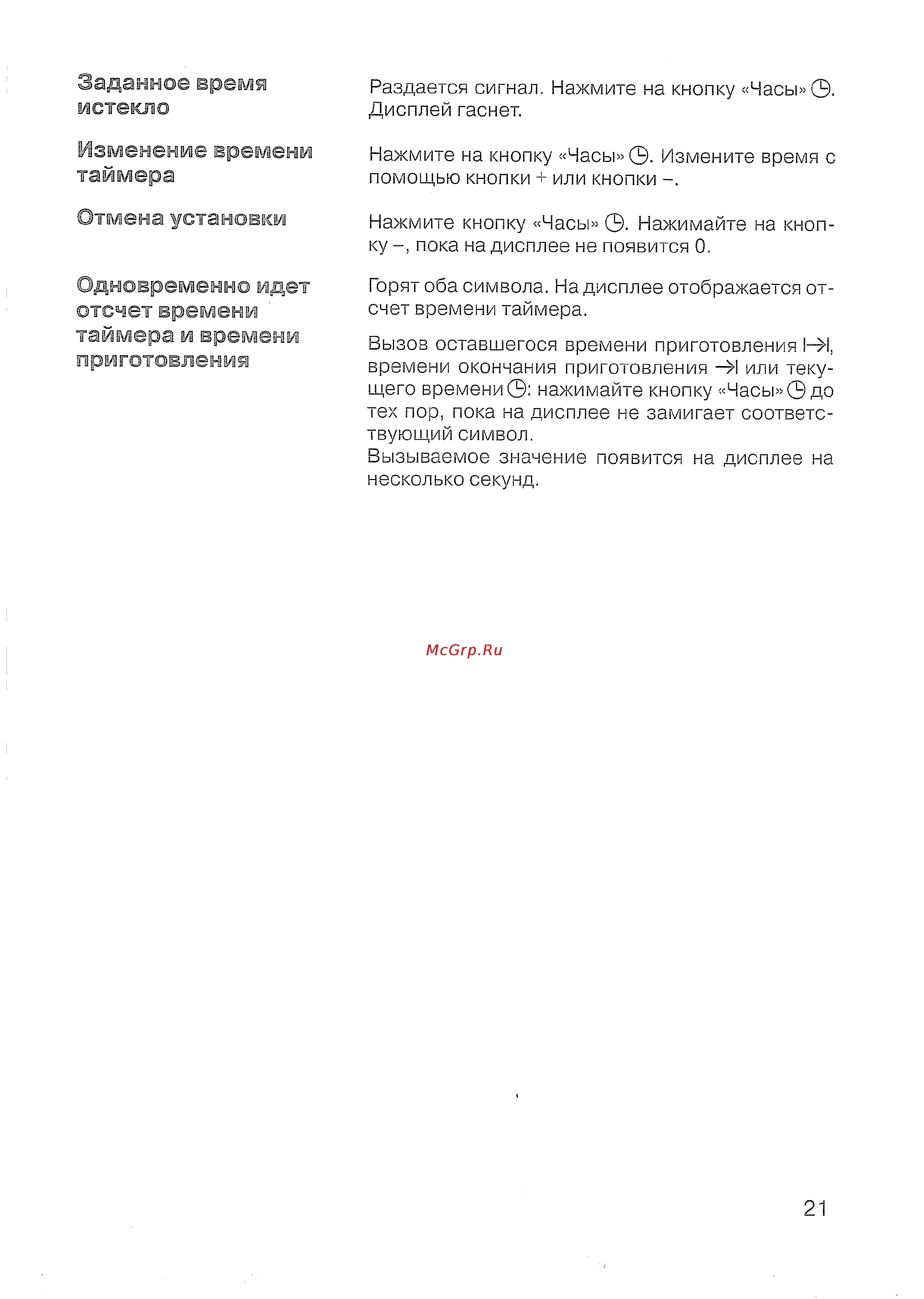 Siemens HB 43 T540 E [22/57] Заданное время истекло