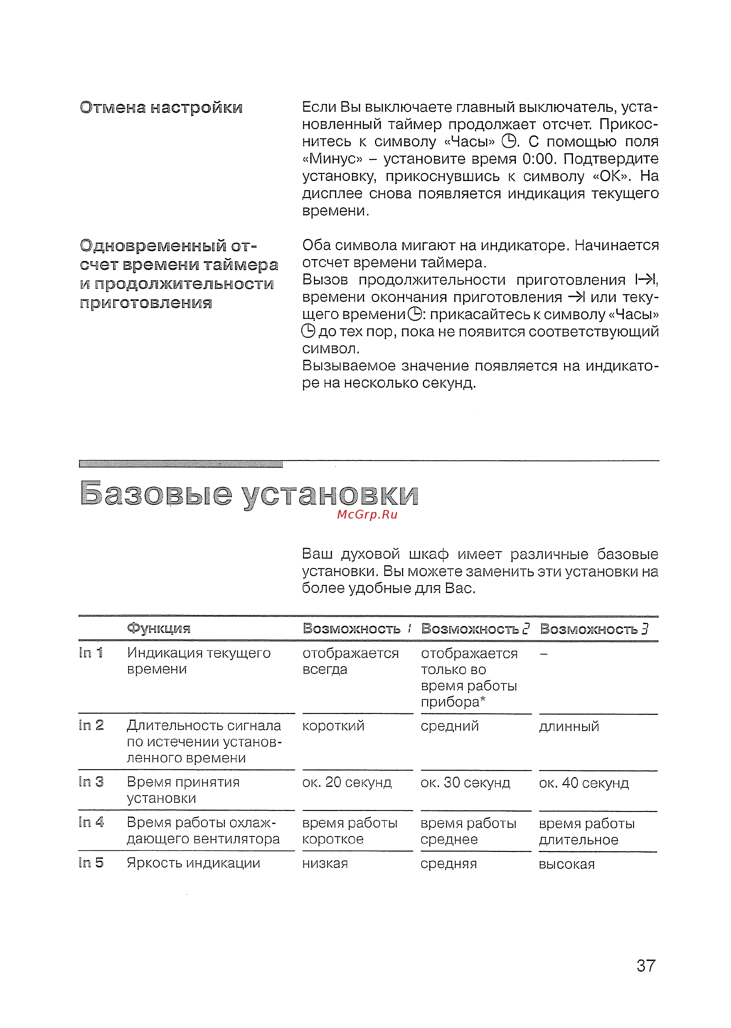 Siemens HB 770560 E [39/84] Базовые установки