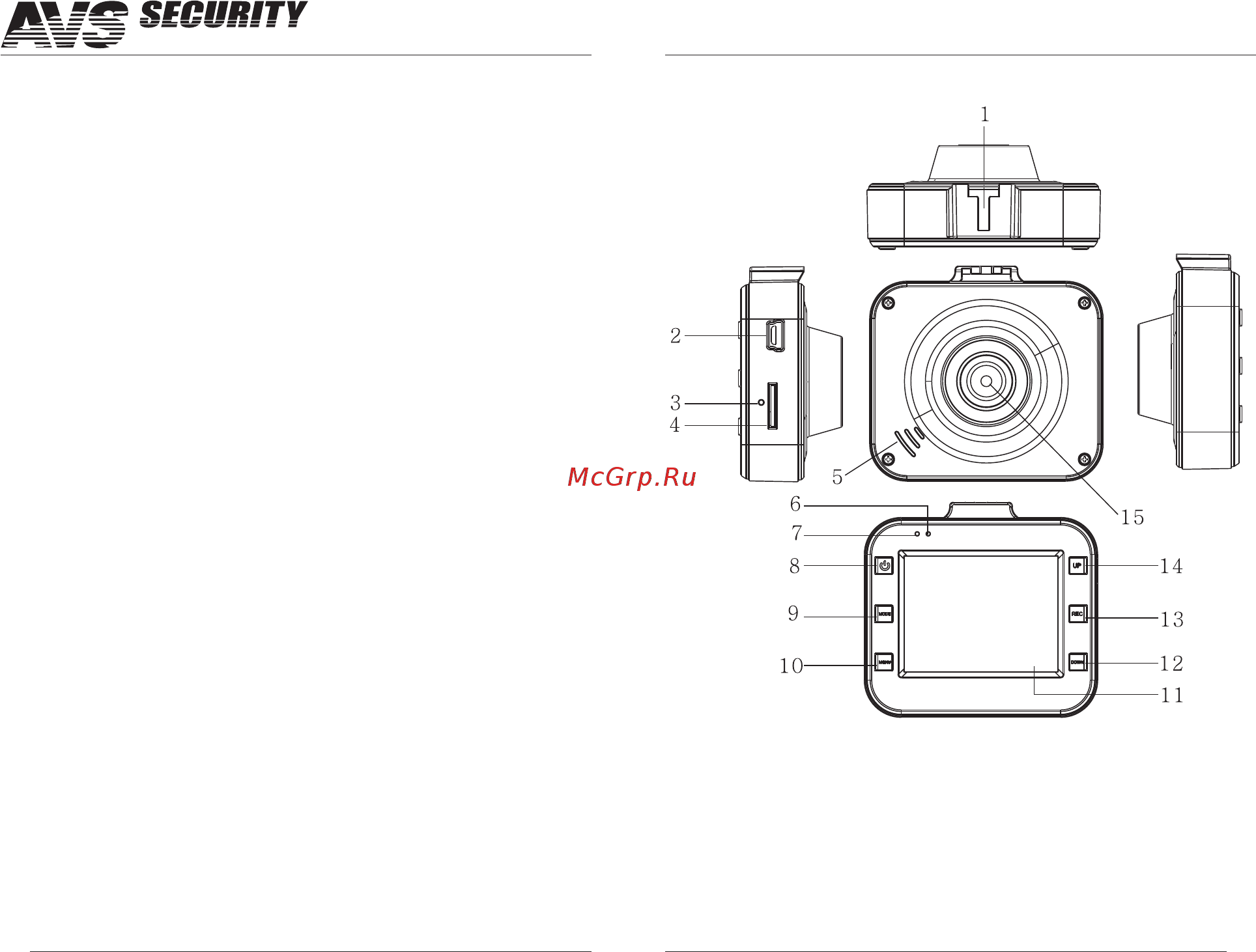 AVS VR-729FH [3/8] Кнопки управления