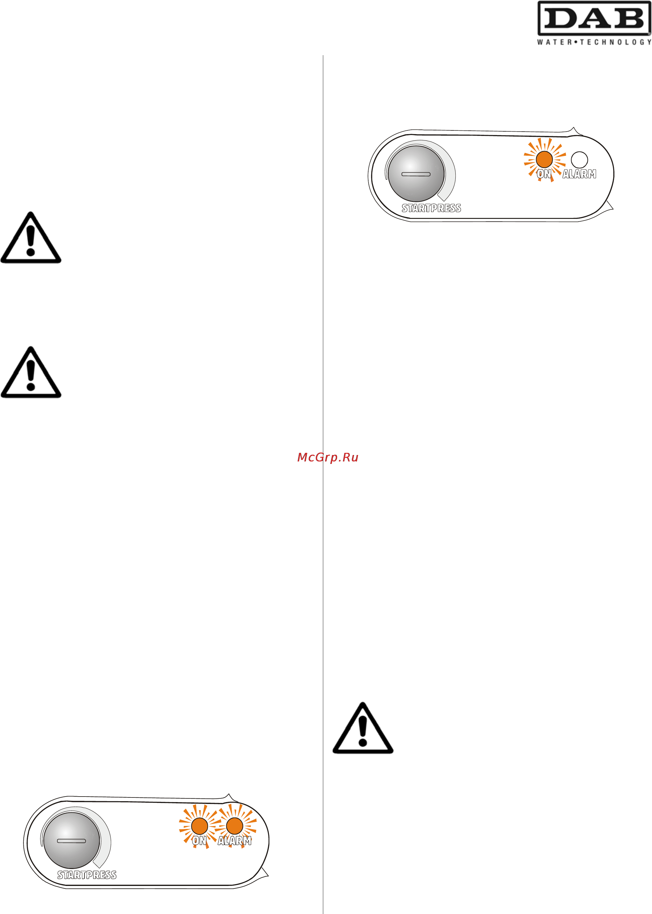 DAB ACTIVE EI 40/30 M [181/204] Função pressostato fluxostato função rws