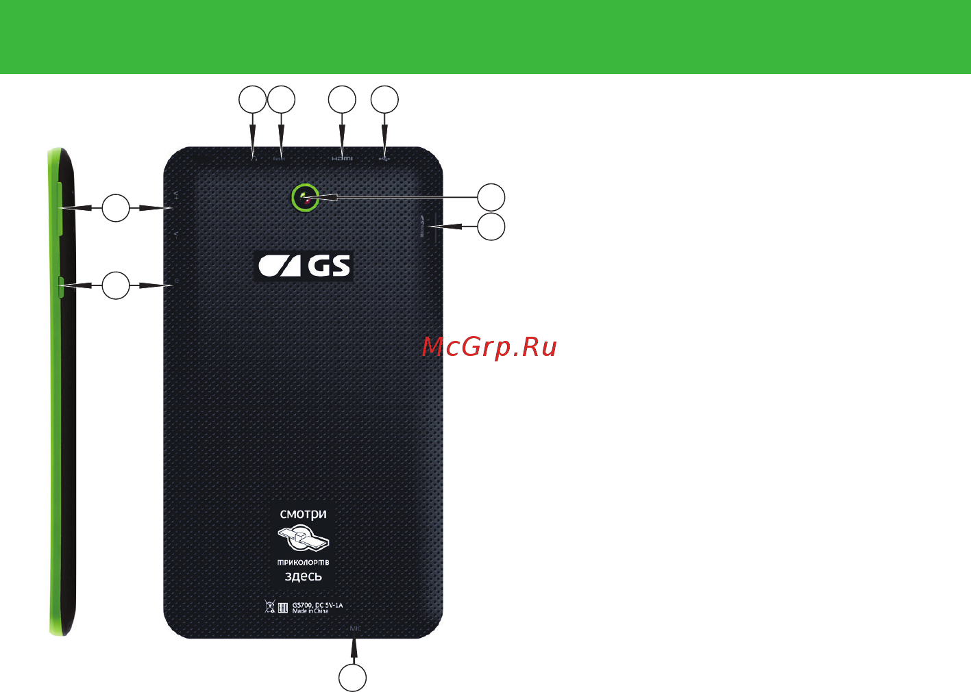 General Satellite GS700 [8/56] Введение в работу с планшетом
