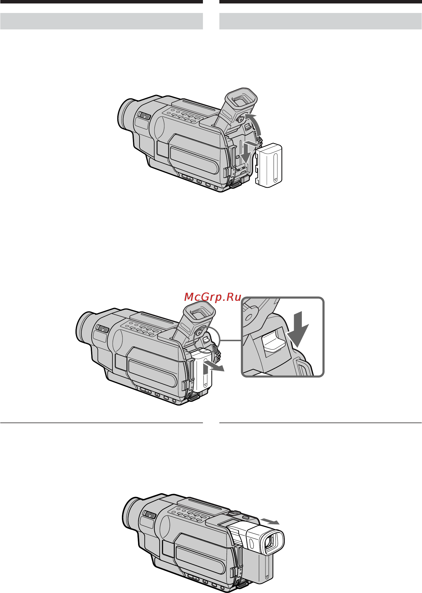 Sony DCR-TRV147 E [28/364] Уcтaновкa бaтapeйного блокa