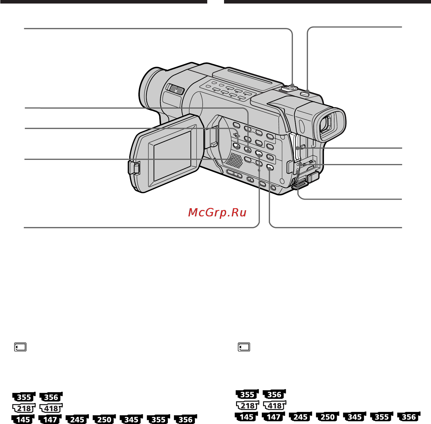 Sony DCR-TRV147 E [352/364] Delar och kontroller oбознaчeниe дeтaлeй и оpгaнов yпpaвлeния
