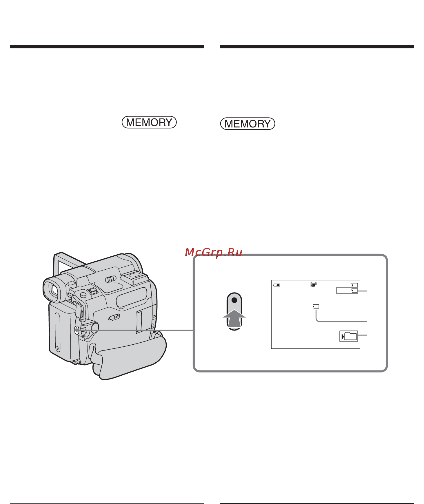 Sony DCR-TRV22 E [166/320] Зaпиcь движyщиxcя изобpaжeний нa memory stick зaпиcь фильмa mpeg movie