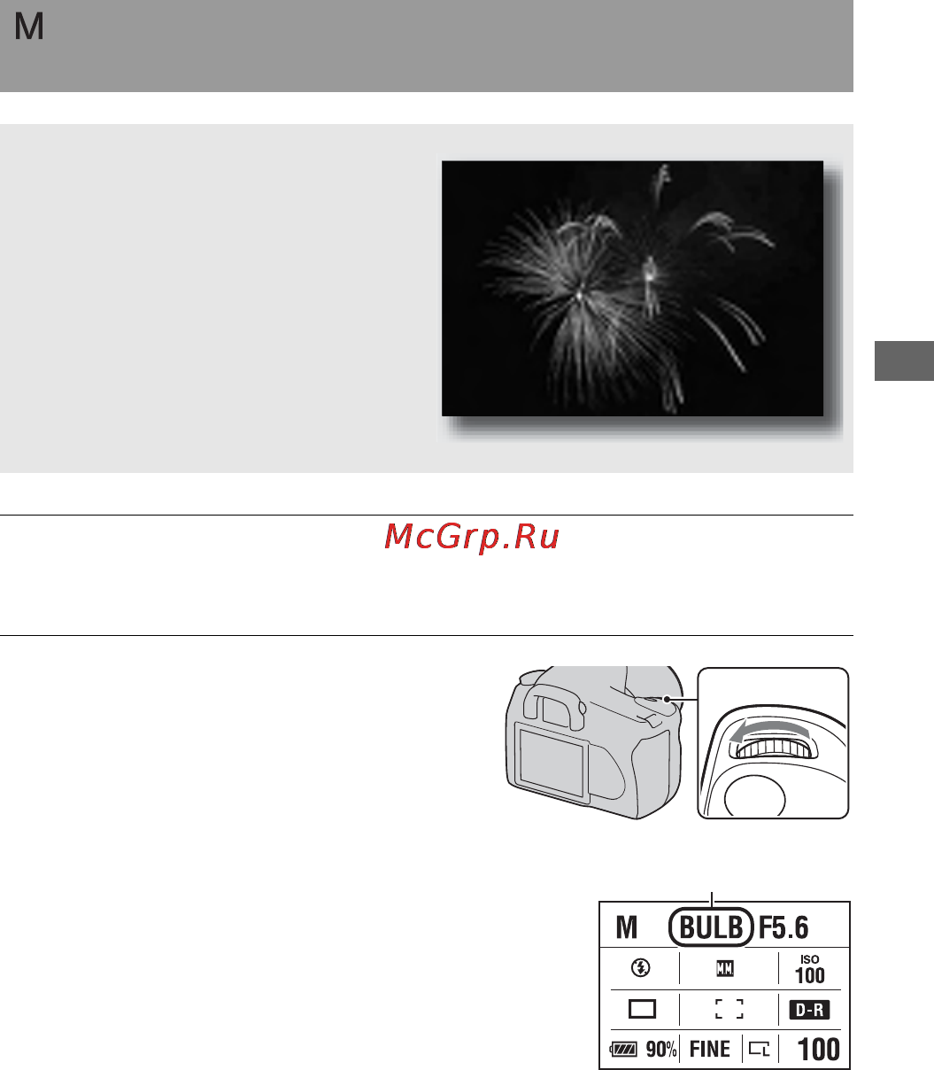 Sony DSLR-A200K Black + FP90 [71/267] Поверните диск управления влево пока не появится индикация bulb