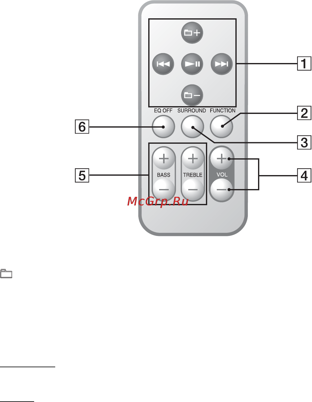 Sony CPF-NW001 [8/10] Использование пульта дистанционного управления