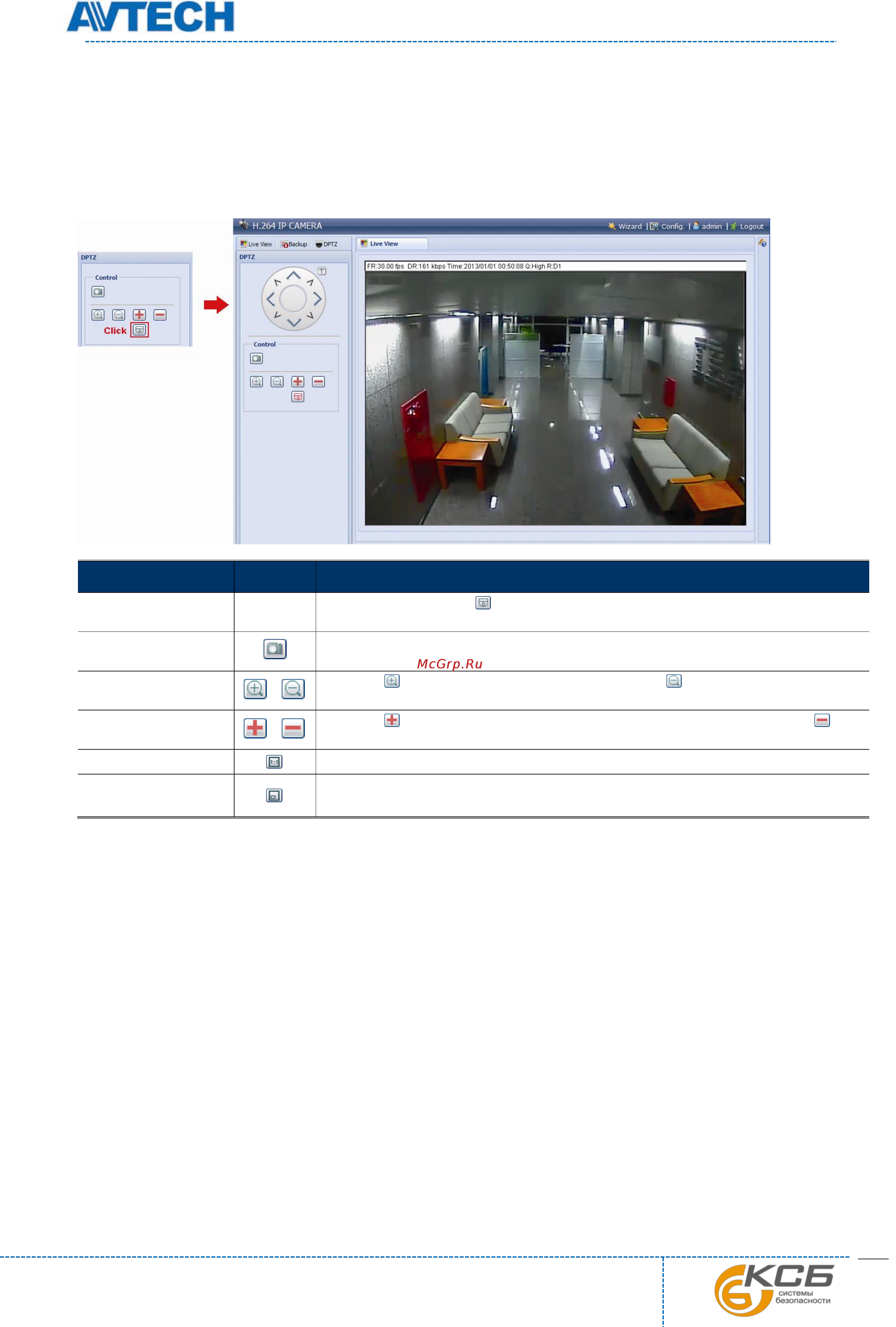 AVTech AVM521 [12/55] Работа цифрового ptz dptz