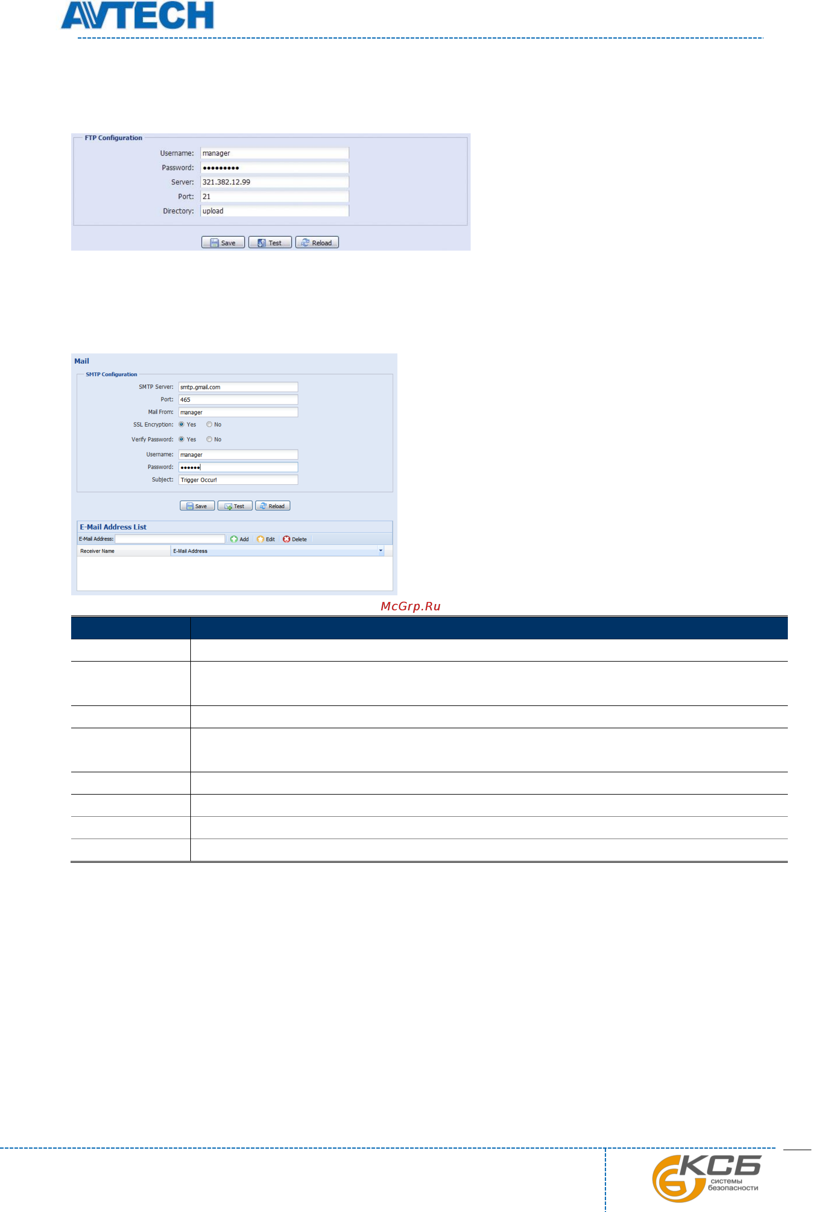 AVTech AVN420 [18/55] Почта