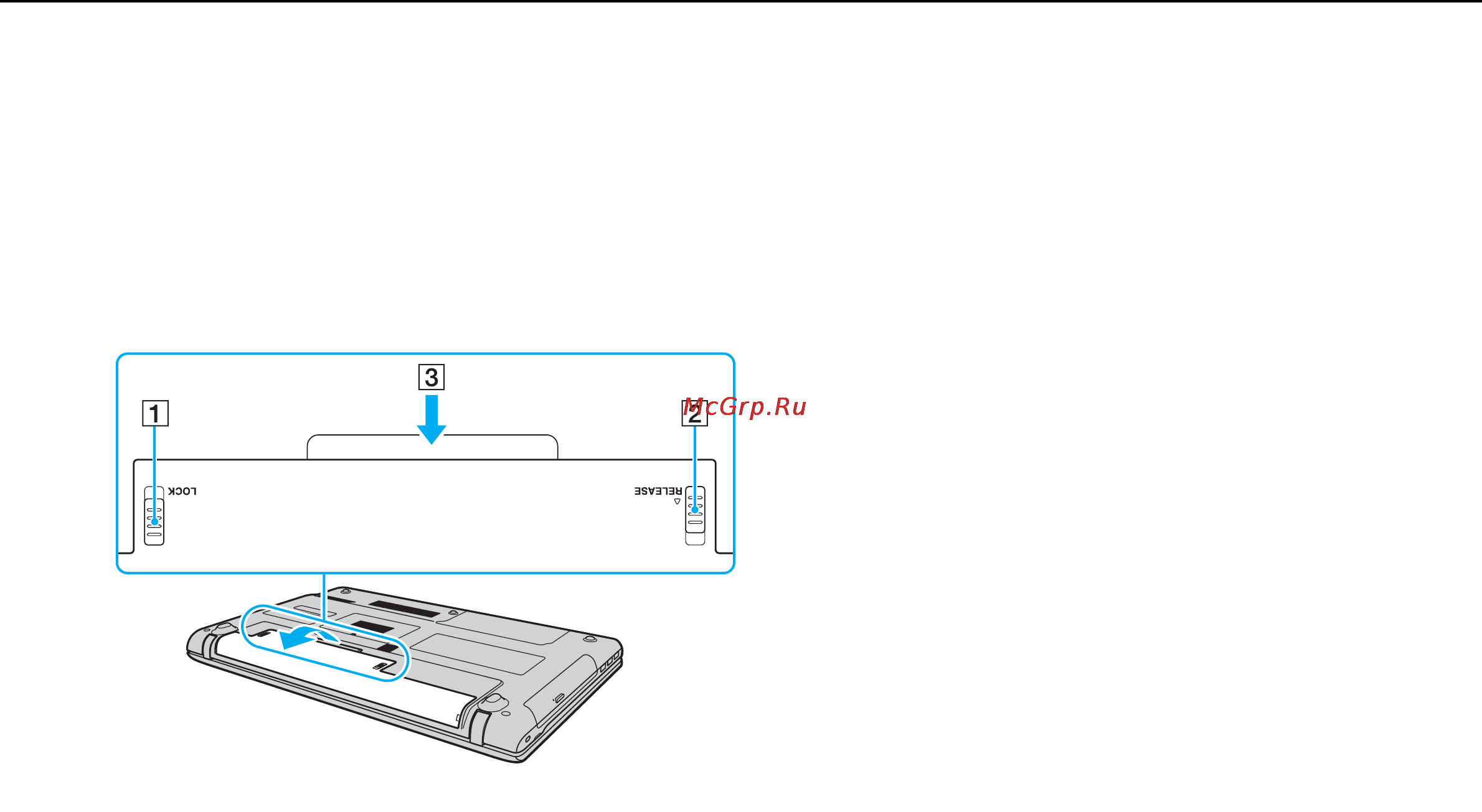 Sony VPC-EC1S1R /BJ [21/167] Для извлечения аккумулятора