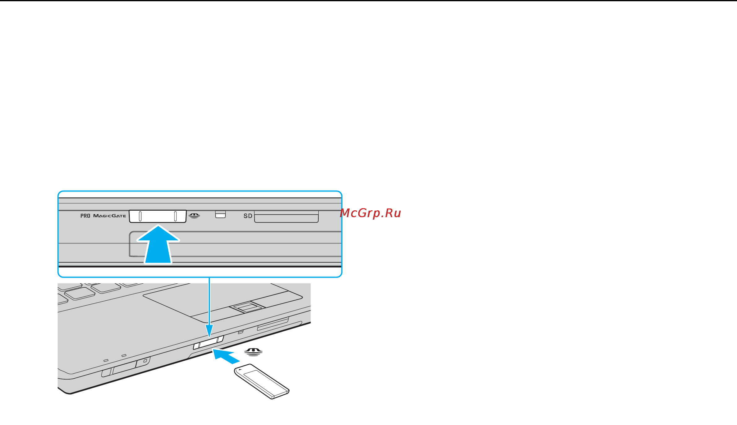 Sony VGN-SR4MR/Silver [43/207] Установка и извлечение карты памяти memory stick