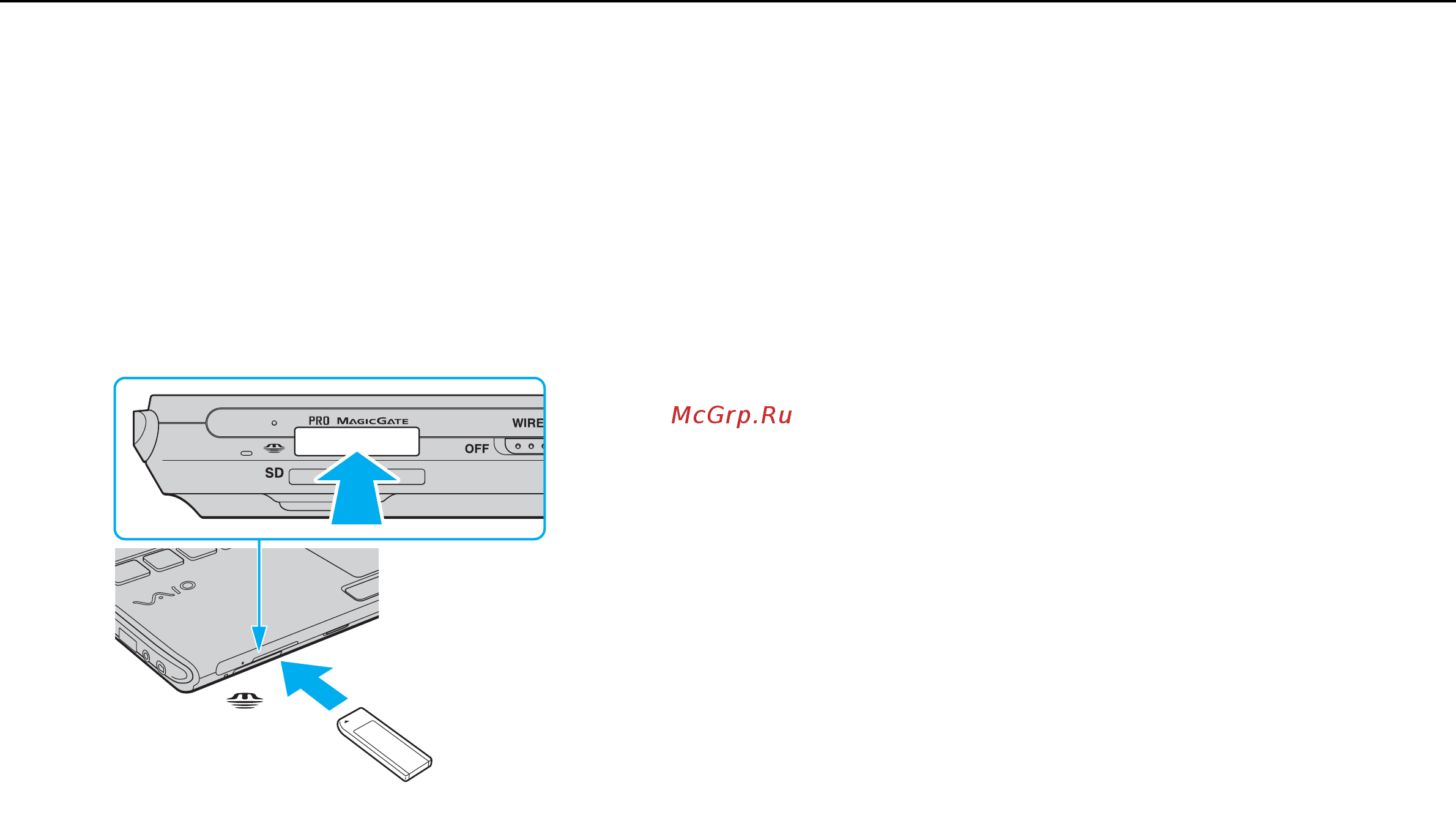 Sony VGN-TT31MR /R Red [42/213] Введение и извлечение карты памяти memory stick