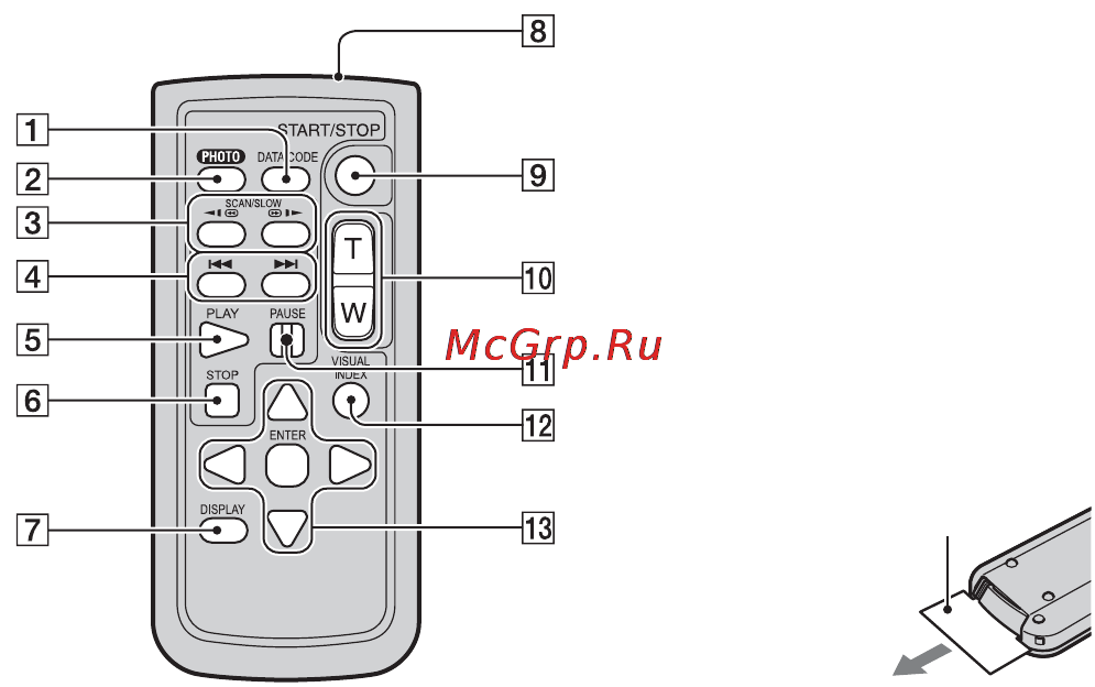 Sony DCR-DVD109 E [130/139] Идентификация частей и элементов управления продолжение
