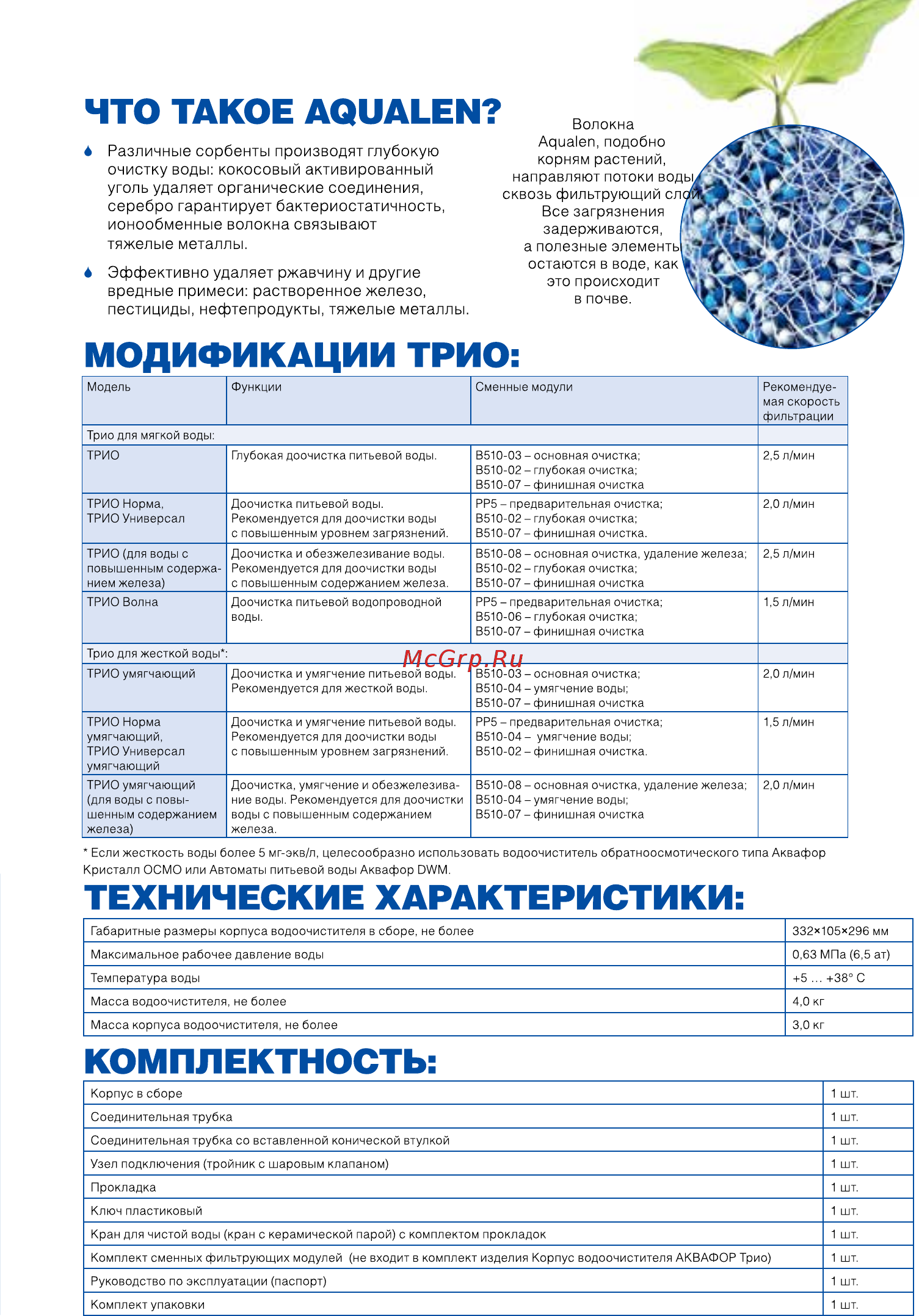 Аквафор Трио Норма [5/16] Руководство по эксплуатации паспорт 1 шт