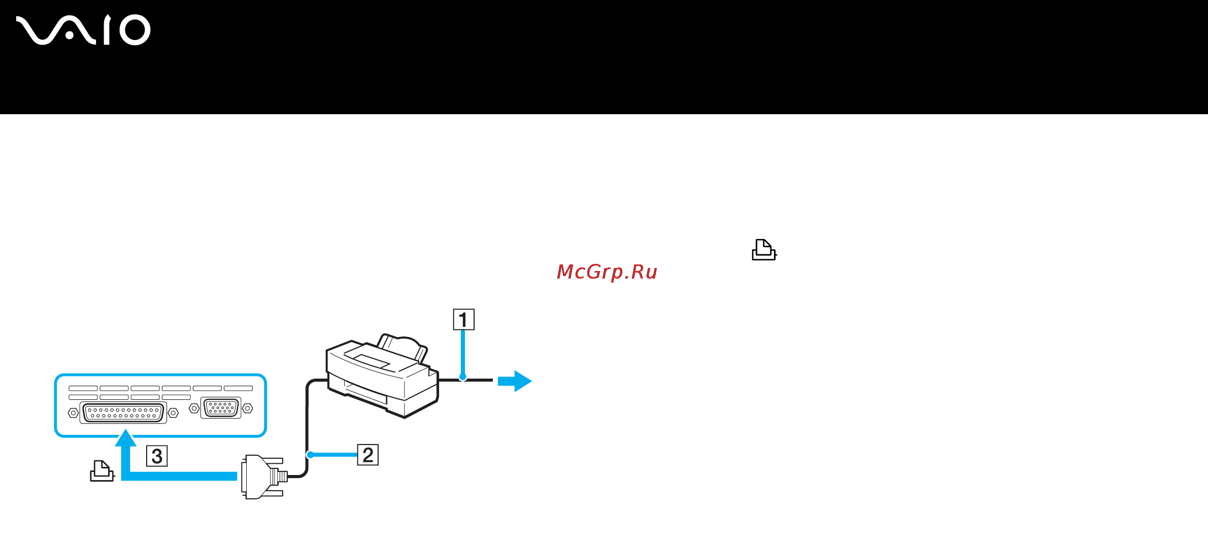 Sony VGN-T2XRP [117/177] Подключение принтера к разъему принтера