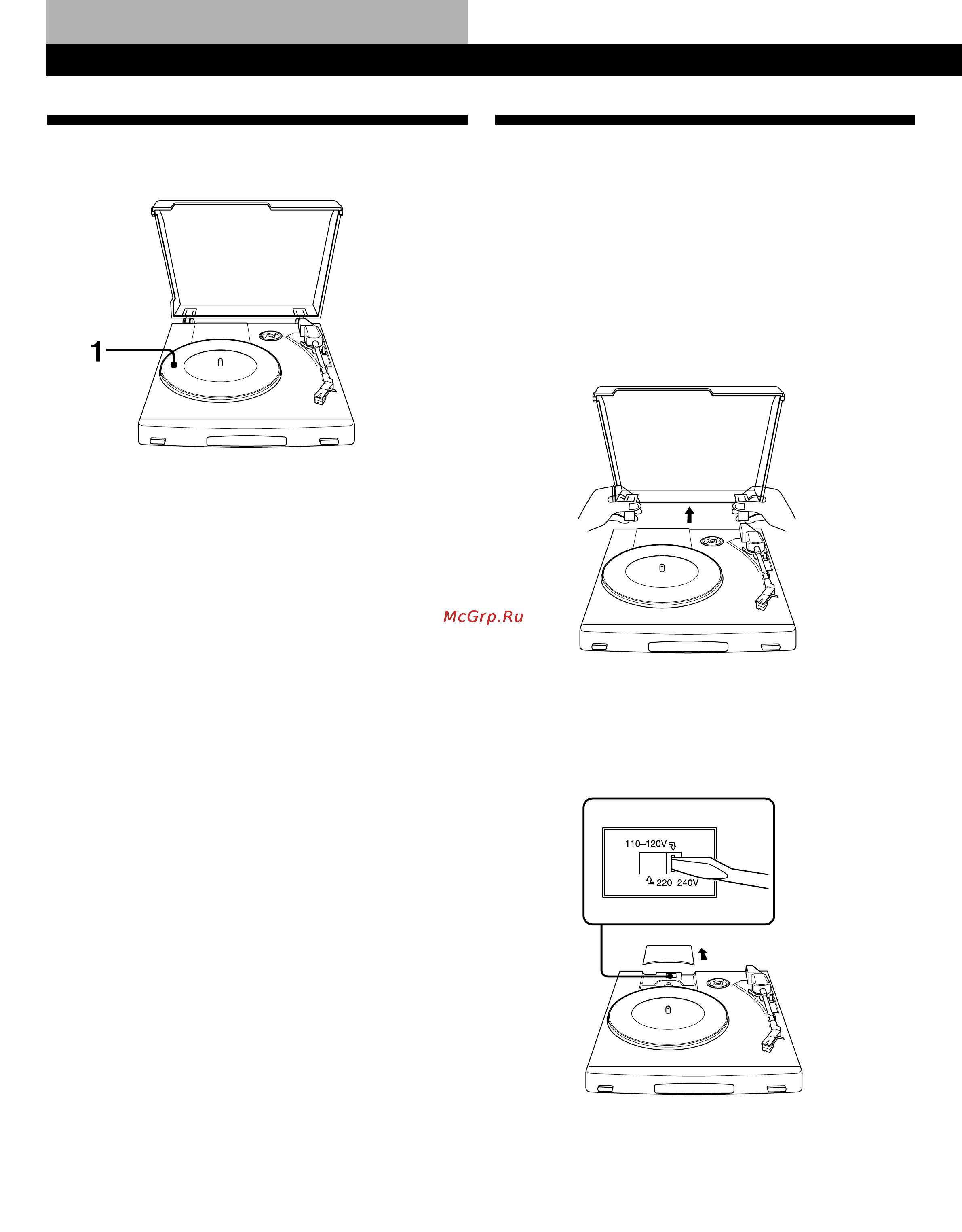 Sony PS-J20/S [4/10] Выбор положения переключа теля напряжения только для моделей оборудованных переключателем напряжения