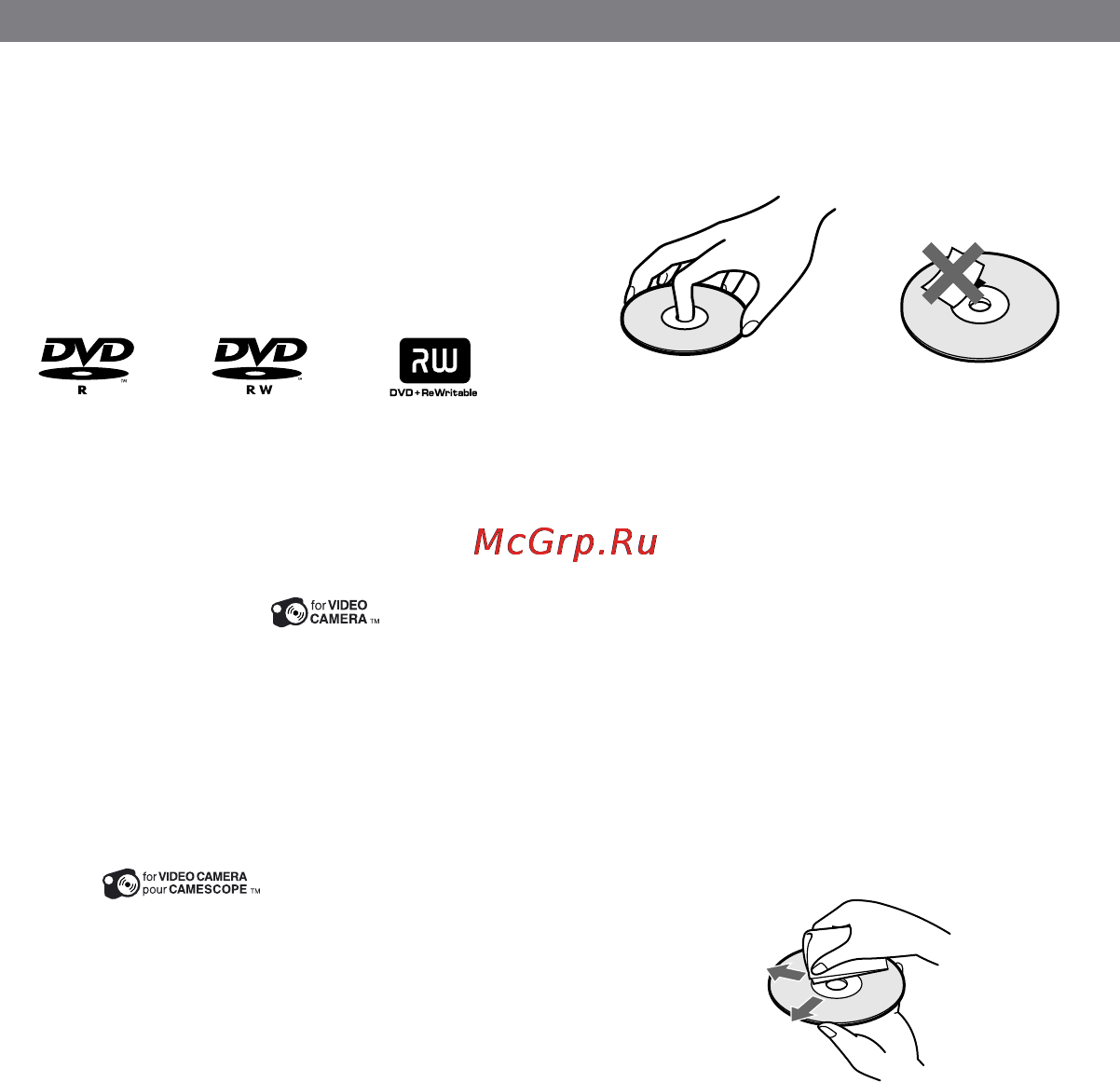 Sony DCR-DVD403 E [5/128] Информация о диске