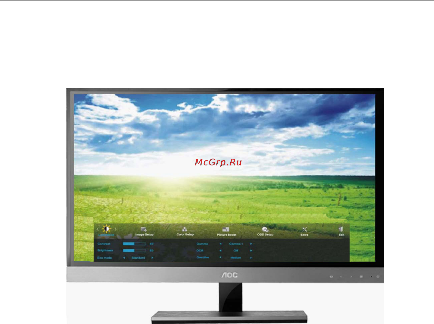AOC i2757fm [21/58] Hacтpoйкa зкpaннoгo мeню