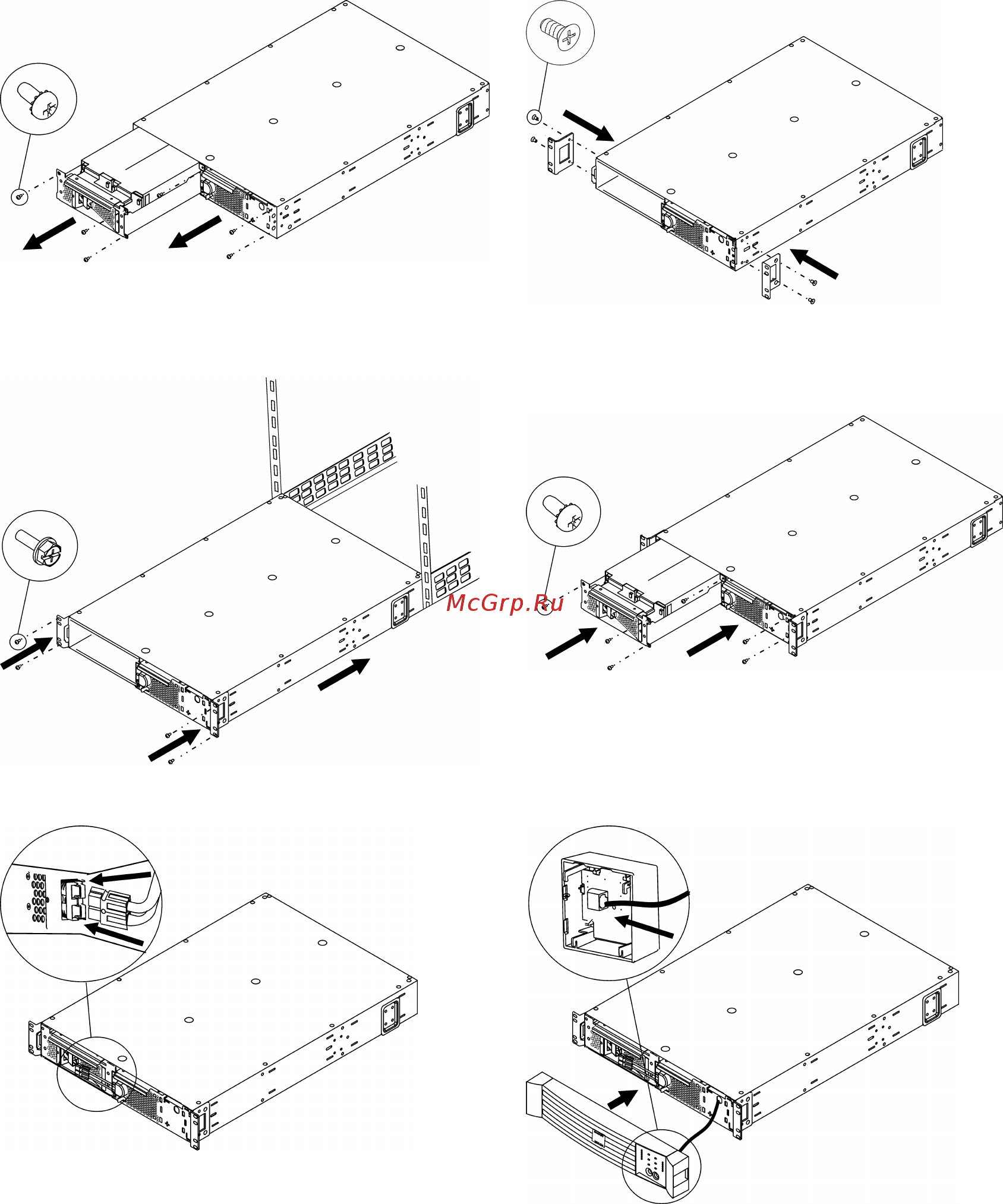 APC Smart-UPS XL SUM3000RMXLI2U Черный [4/19] Смонтируйте ибп в стойке и подсоедините батареи