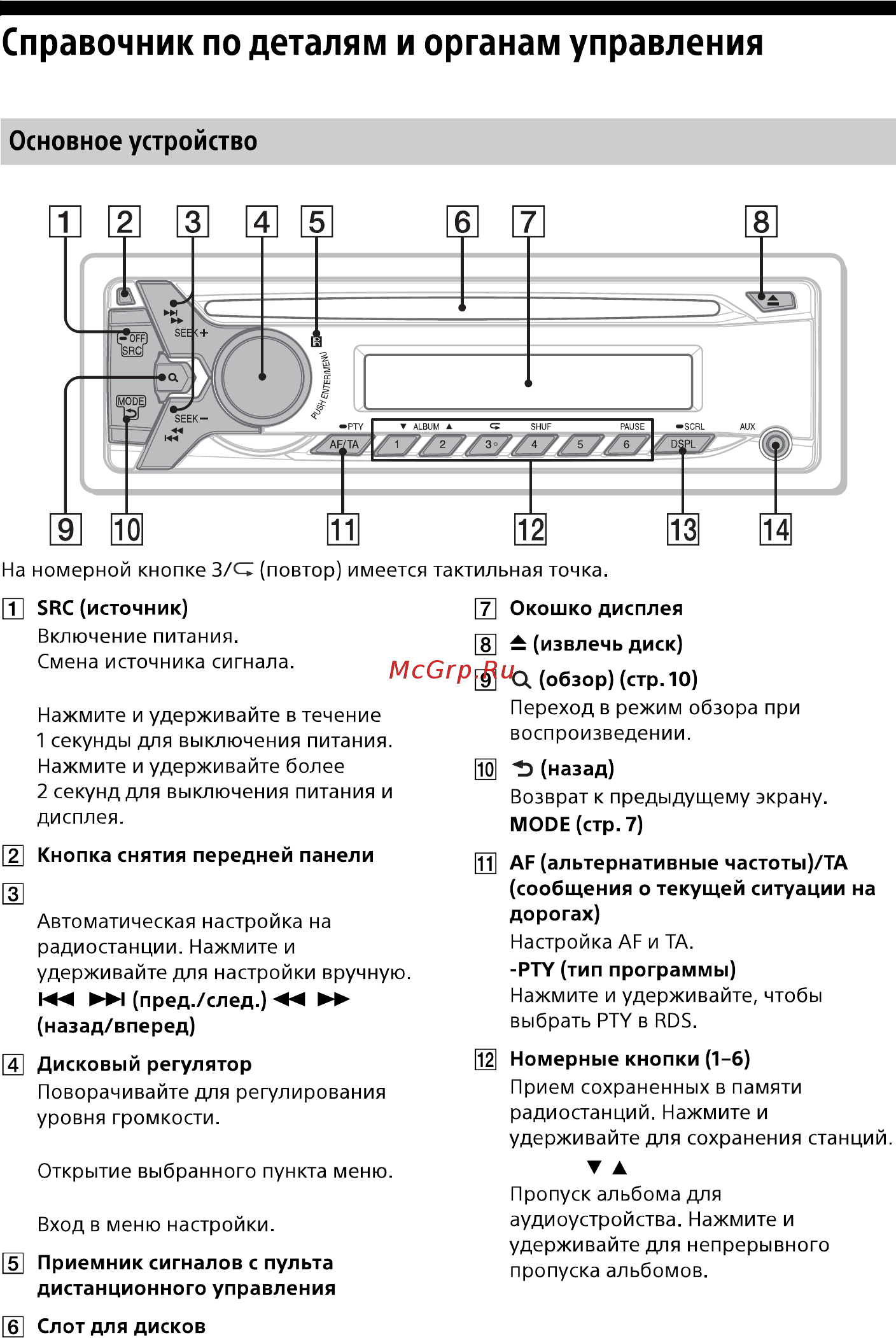 Sony CDX-G1003ER/Q [4/19] Дистанционного управления