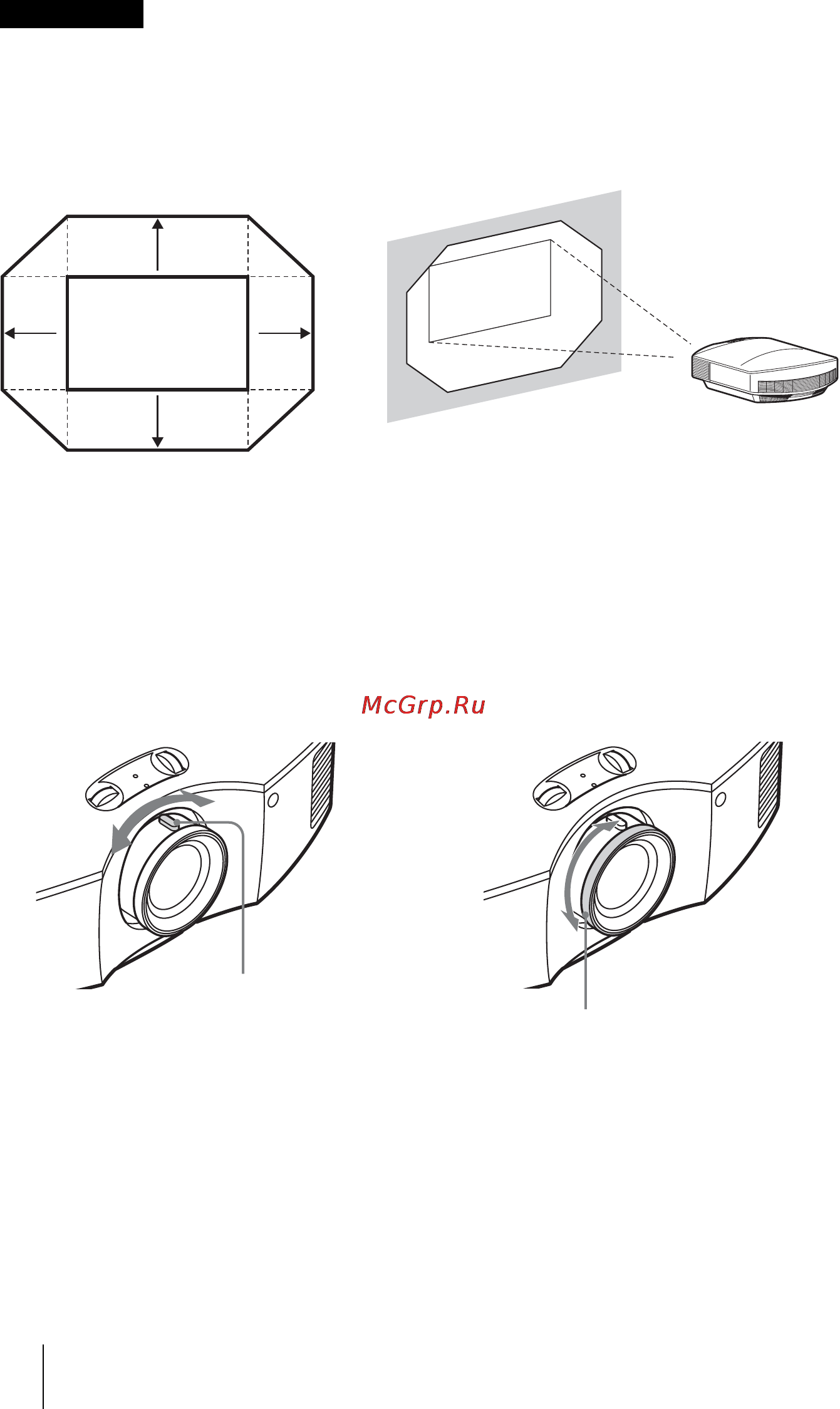 Sony VPL-HW55ES/B [12/94] Отрегулируйте размер изображения с помощью рычага увеличения