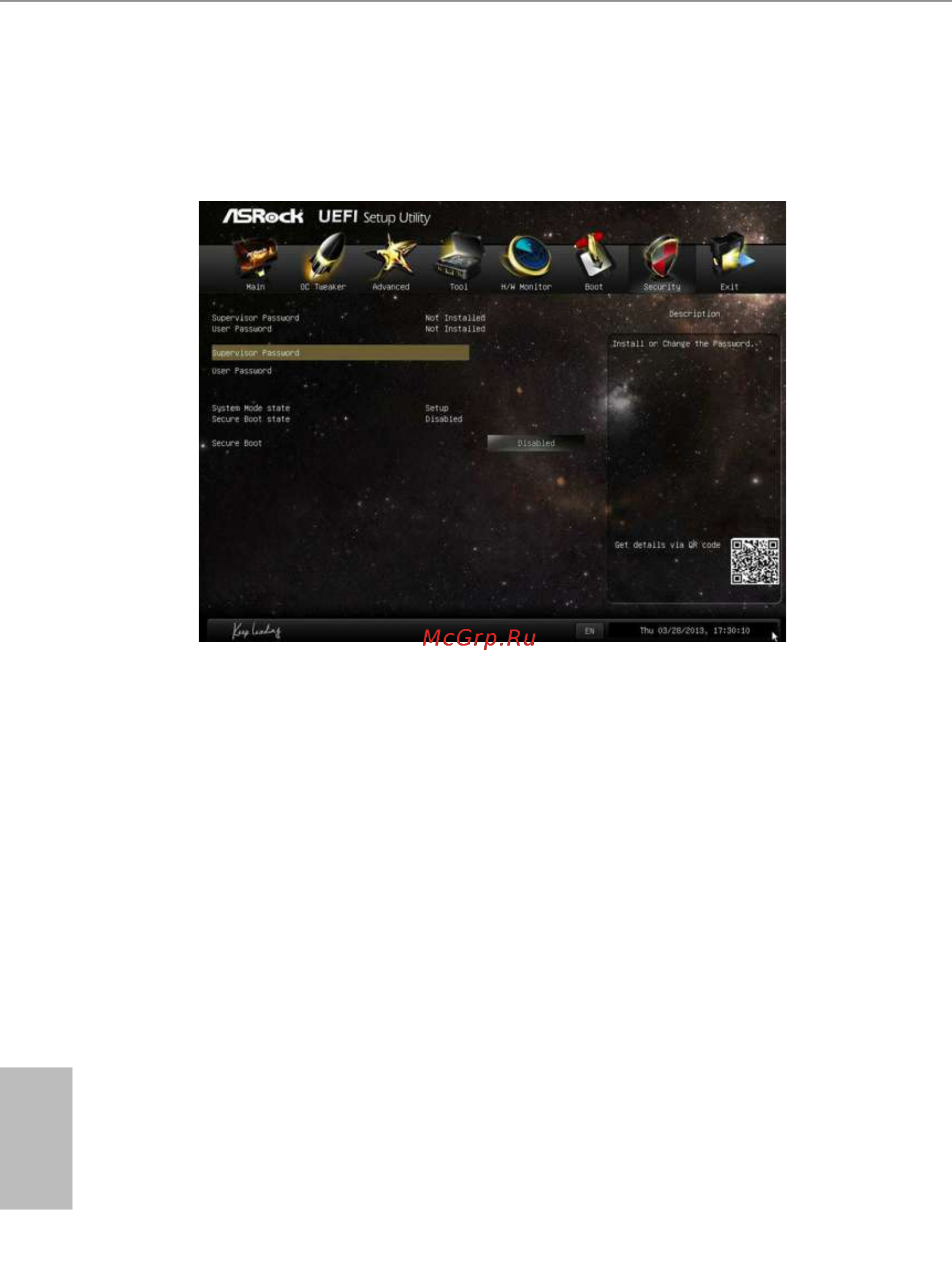 ASRock b85m-itx [78/80] Security screen