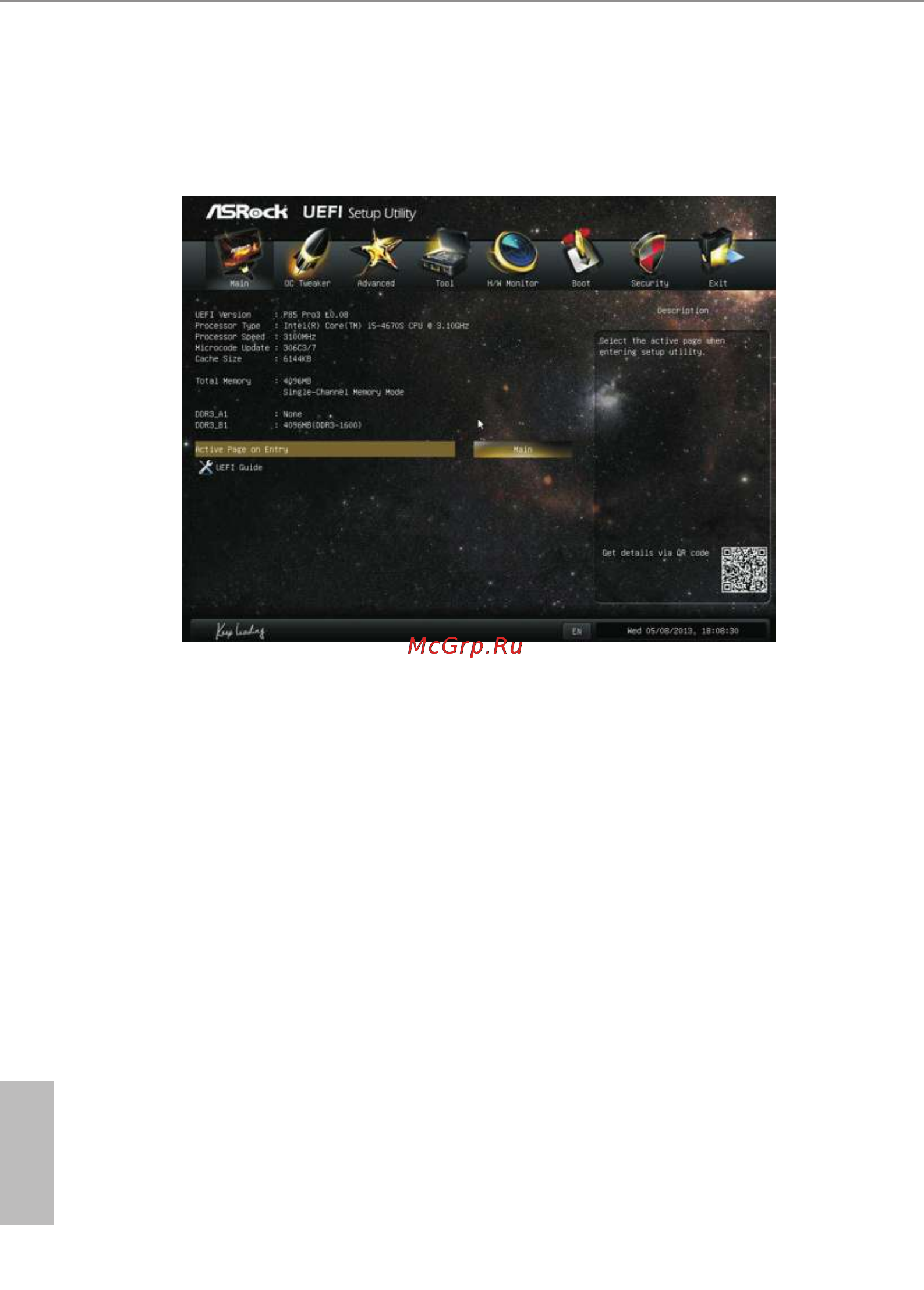 ASRock p85 pro3 [48/78] Main screen