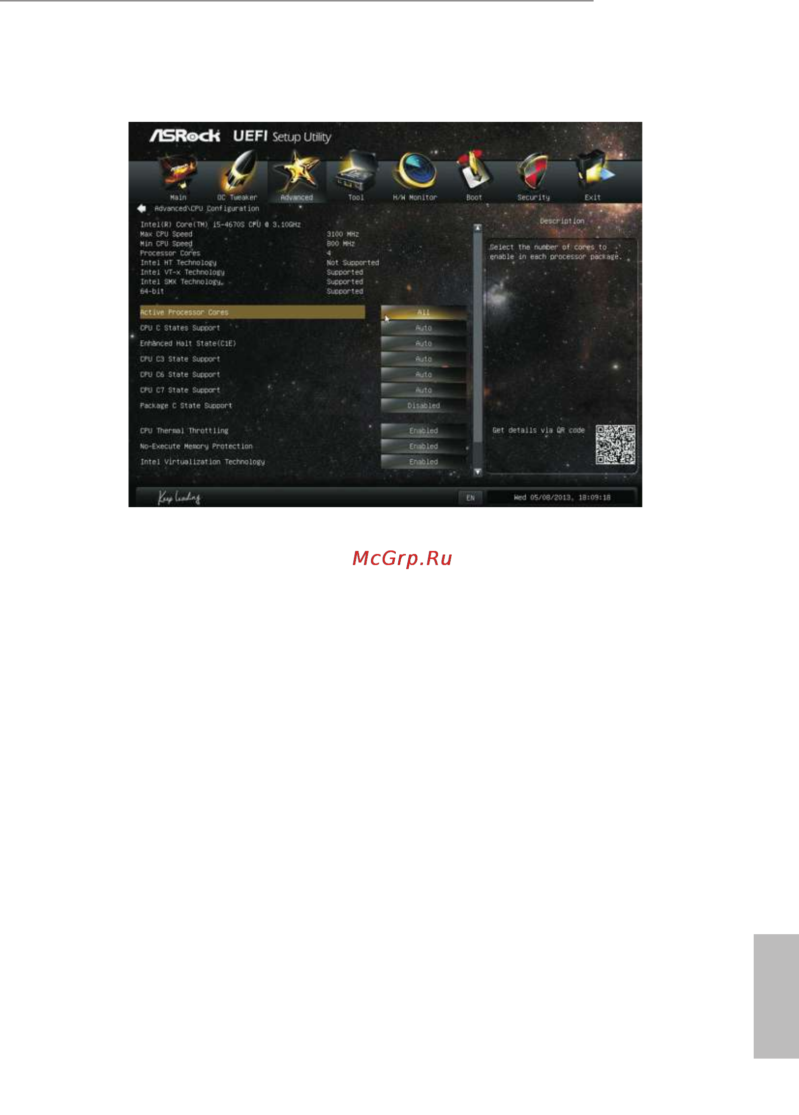 ASRock p85 pro3 [57/78] Cpu configuration