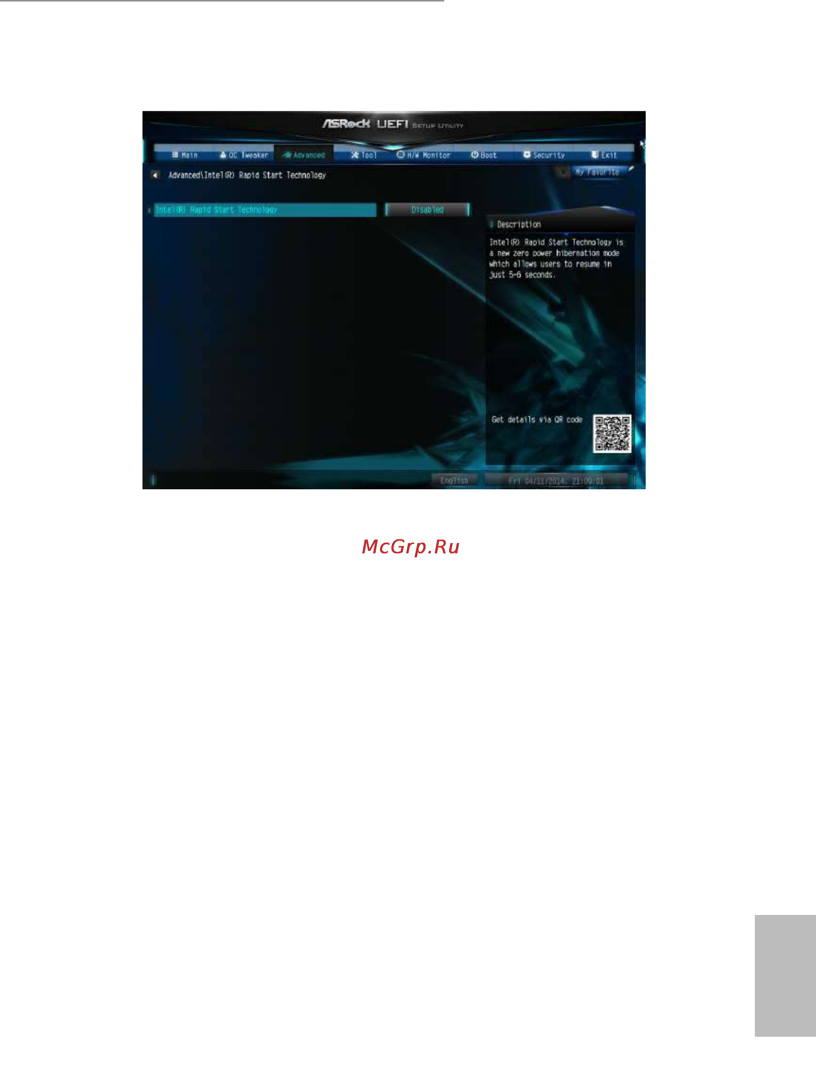 ASRock z97 extreme6 [95/114] Intel rapid start technology