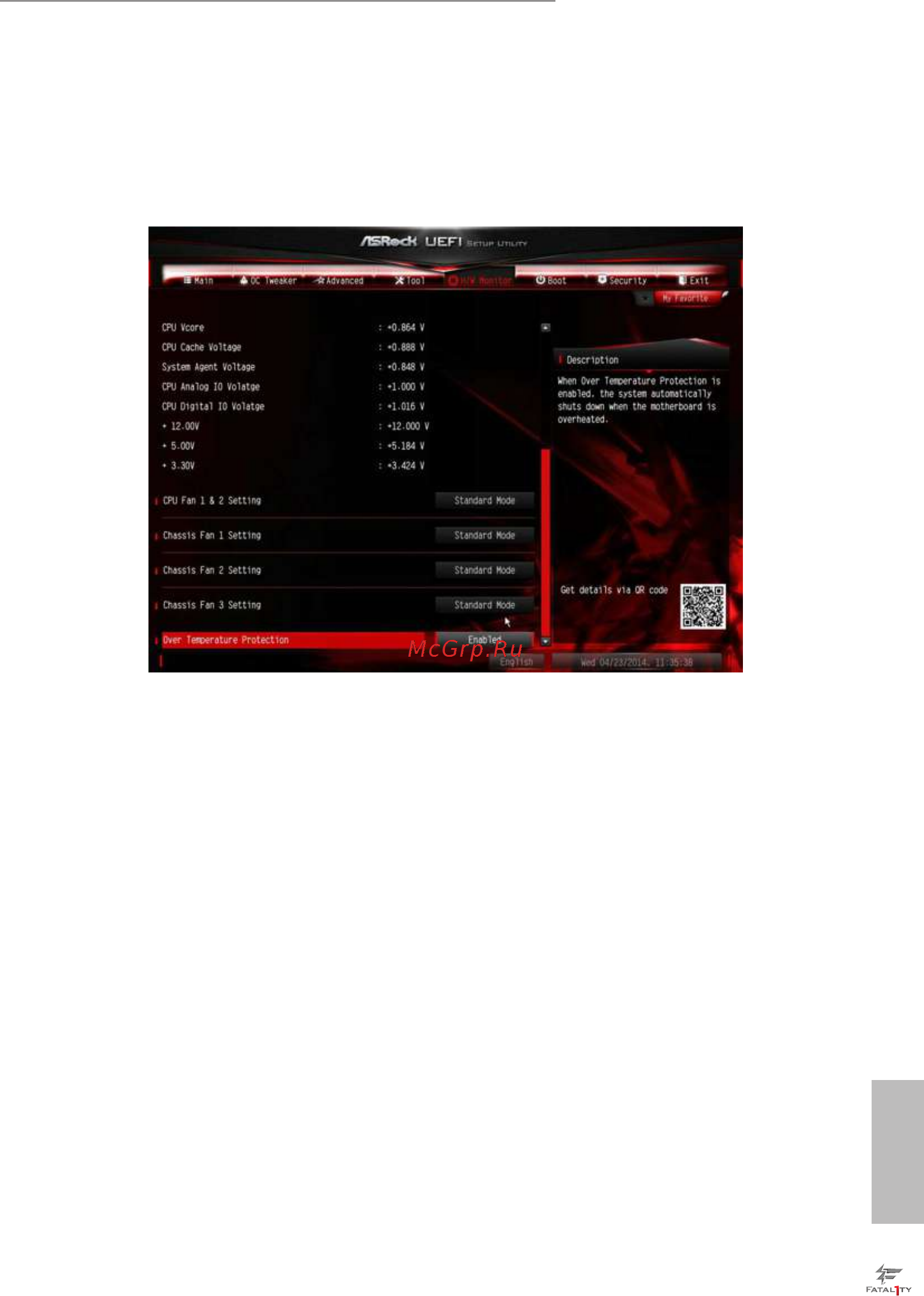 ASRock fatal1ty z97 killer [103/109] Hardware health event monitoring screen