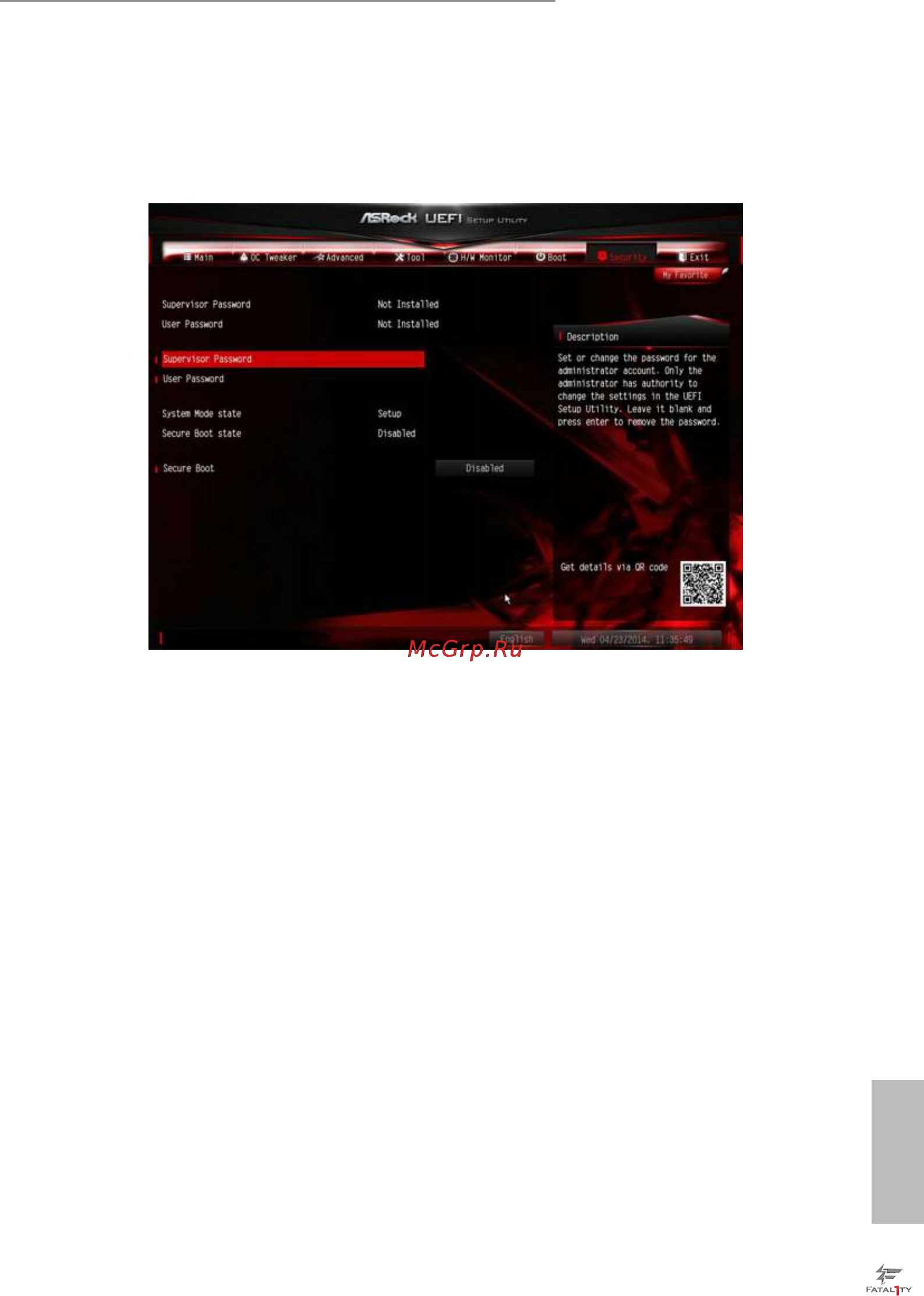 ASRock fatal1ty z97 killer [107/109] Security screen