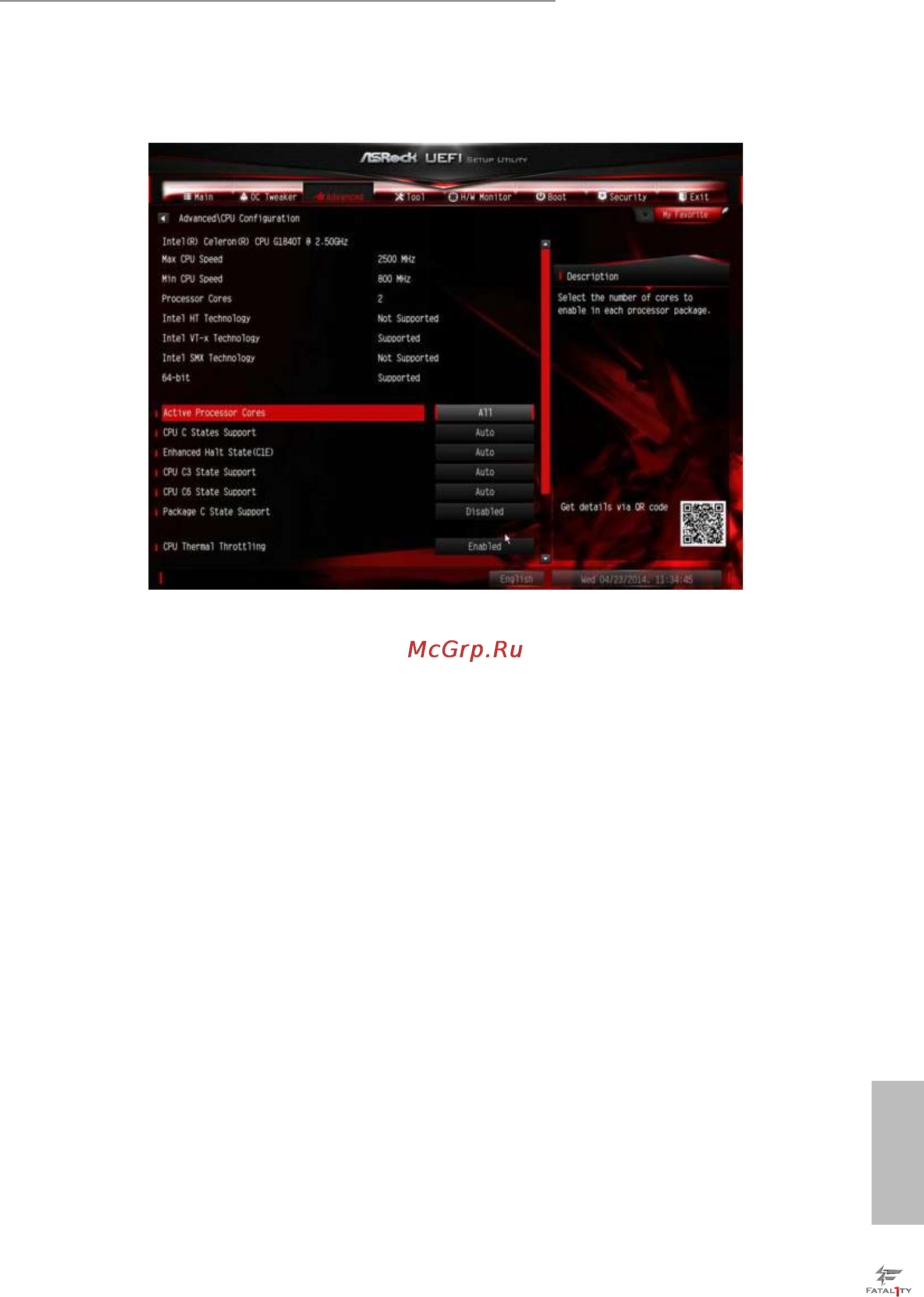 ASRock fatal1ty z97 killer [85/109] Cpu coniguration