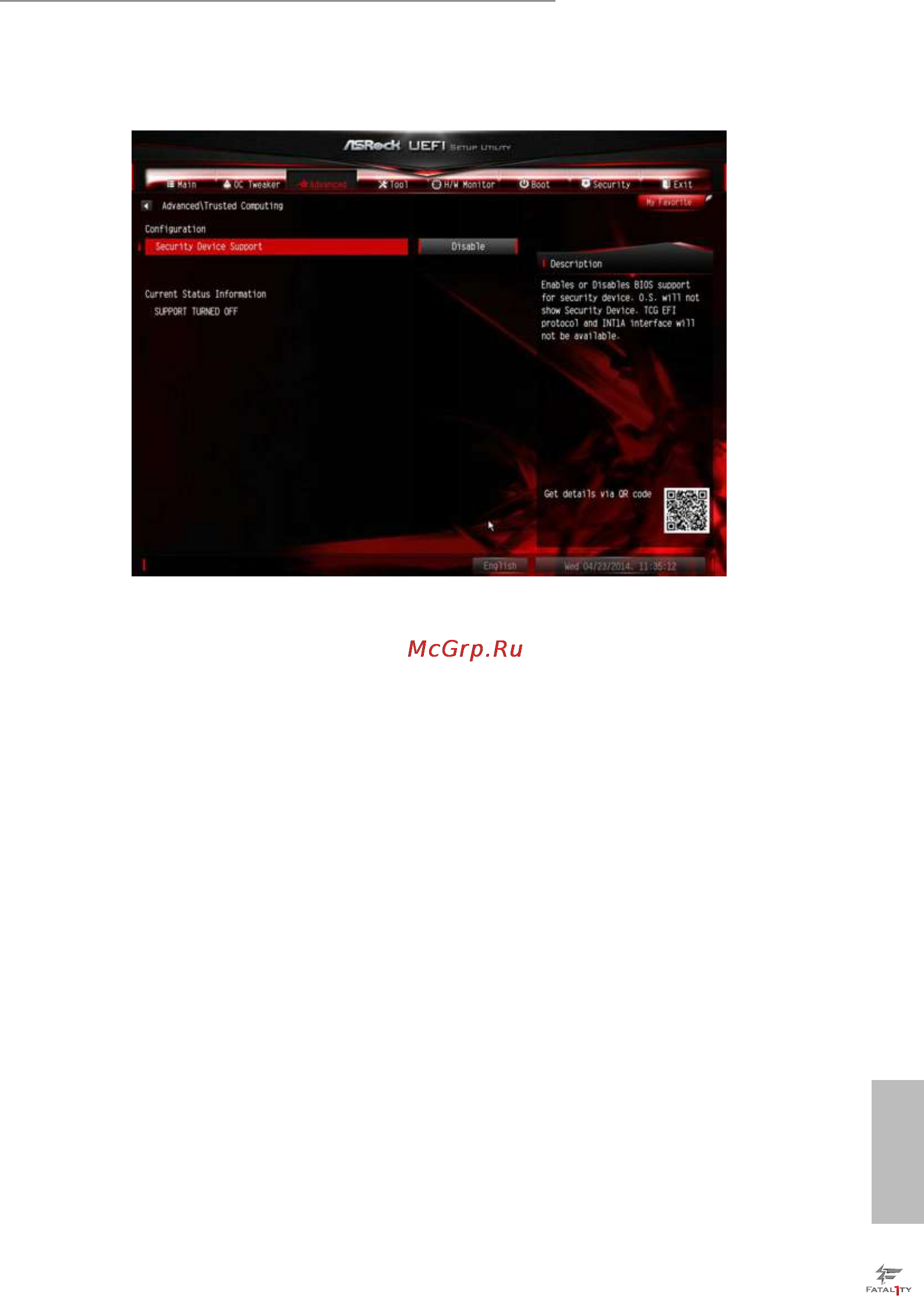 ASRock fatal1ty z97 killer [99/109] Trusted computing