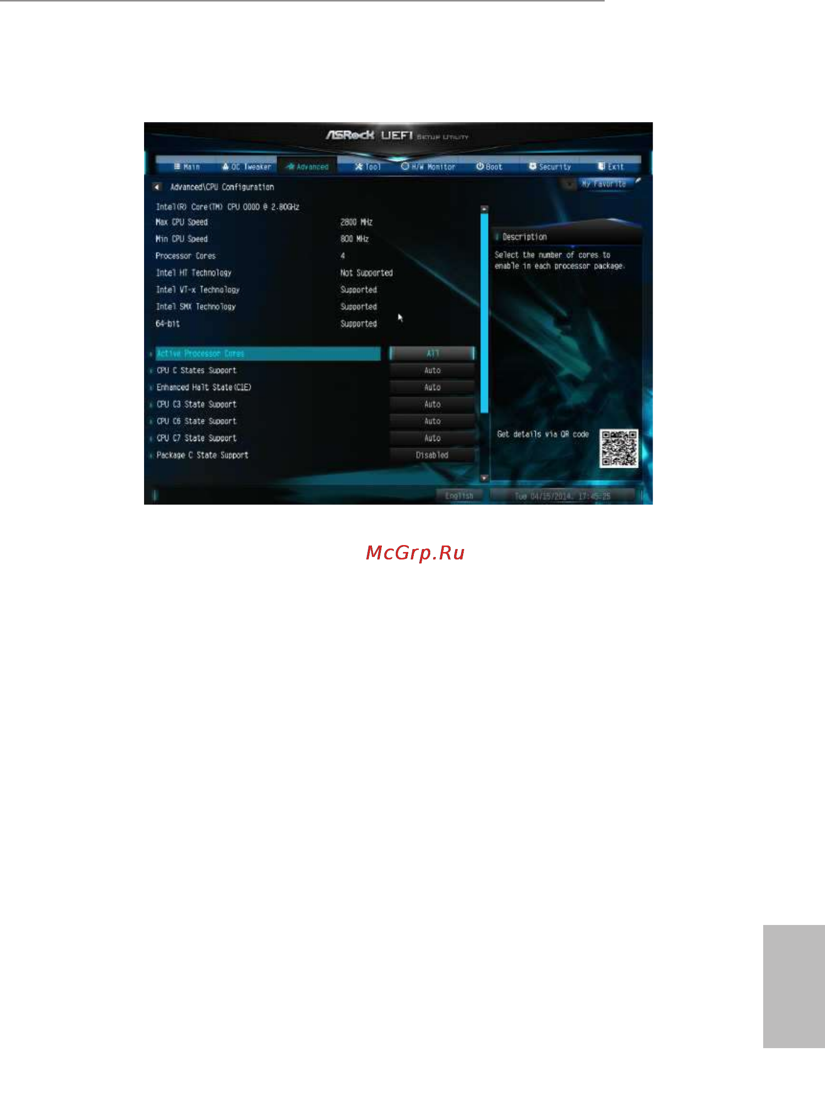 ASRock z97 pro4 [75/99] Cpu coniguration
