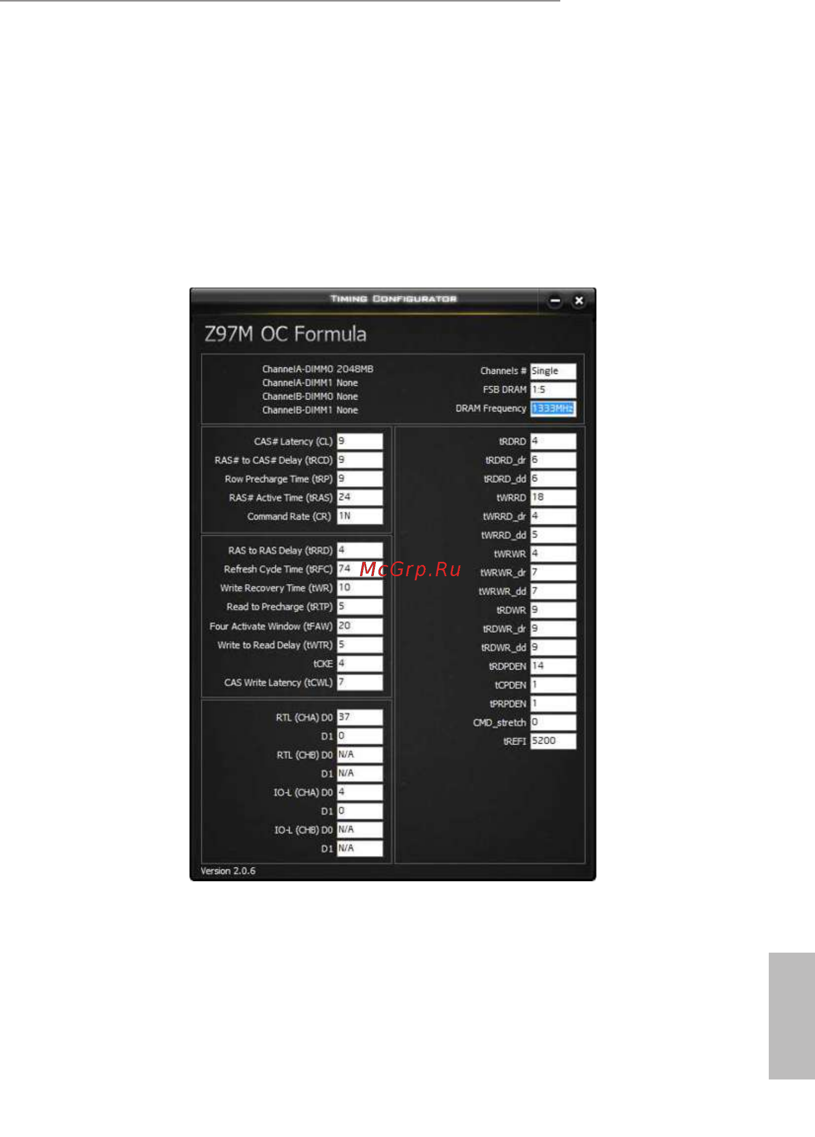 ASRock z97m oc formula [71/110] Timing conigurator