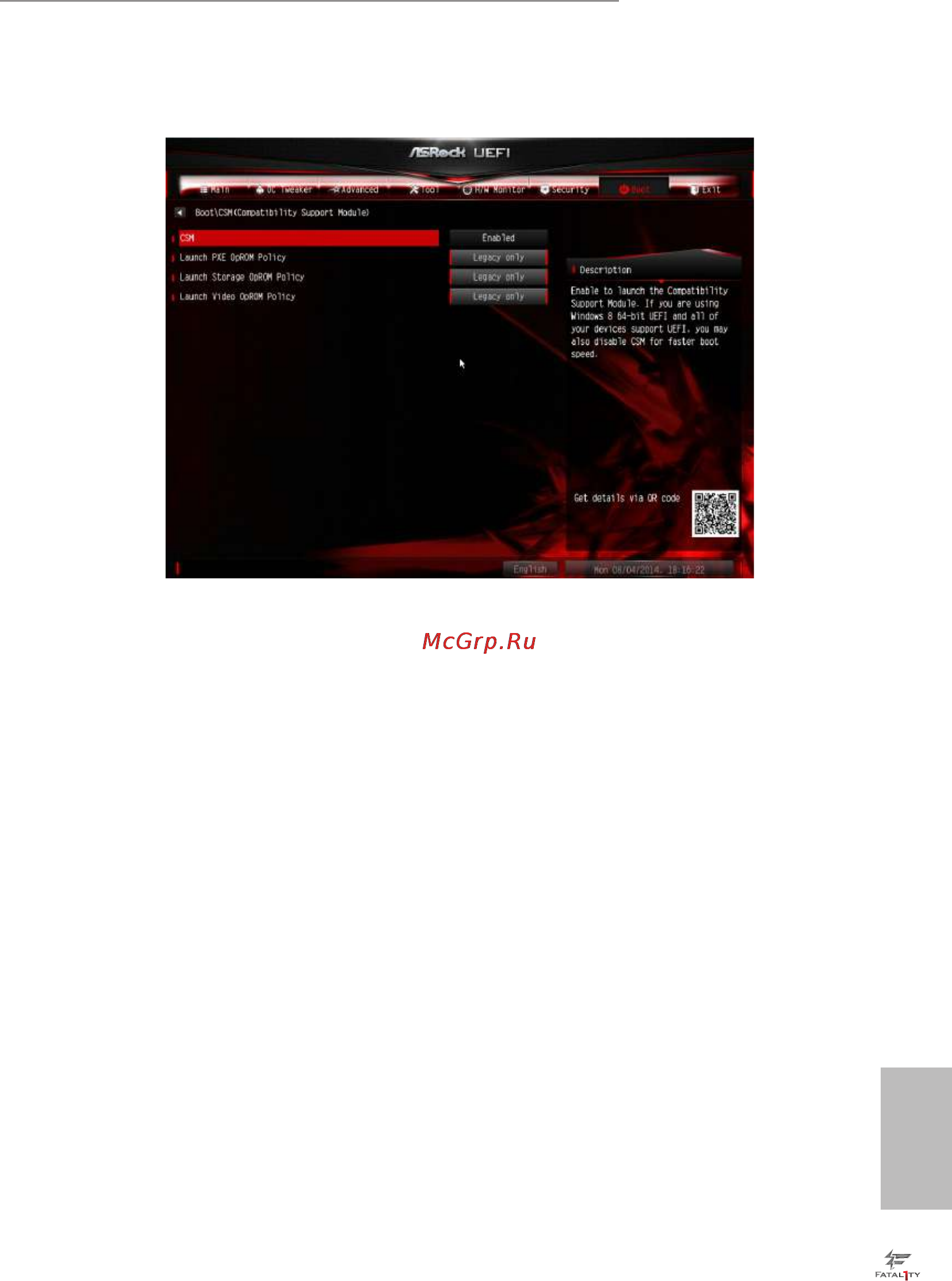 ASRock x99x killer [103/105] Csm compatibility support module