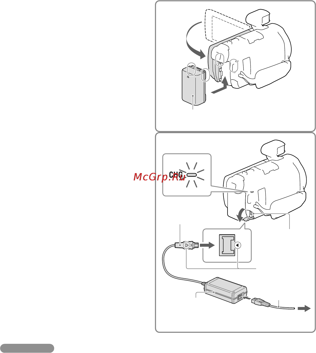 Sony HDR-PJ790 (E) (V) (VE) [18/163] Закройте жк дисплей чтобы выключить видеокамеру и подсоедините аккумуляторную батарею убедитесь вначале что видоискатель на месте
