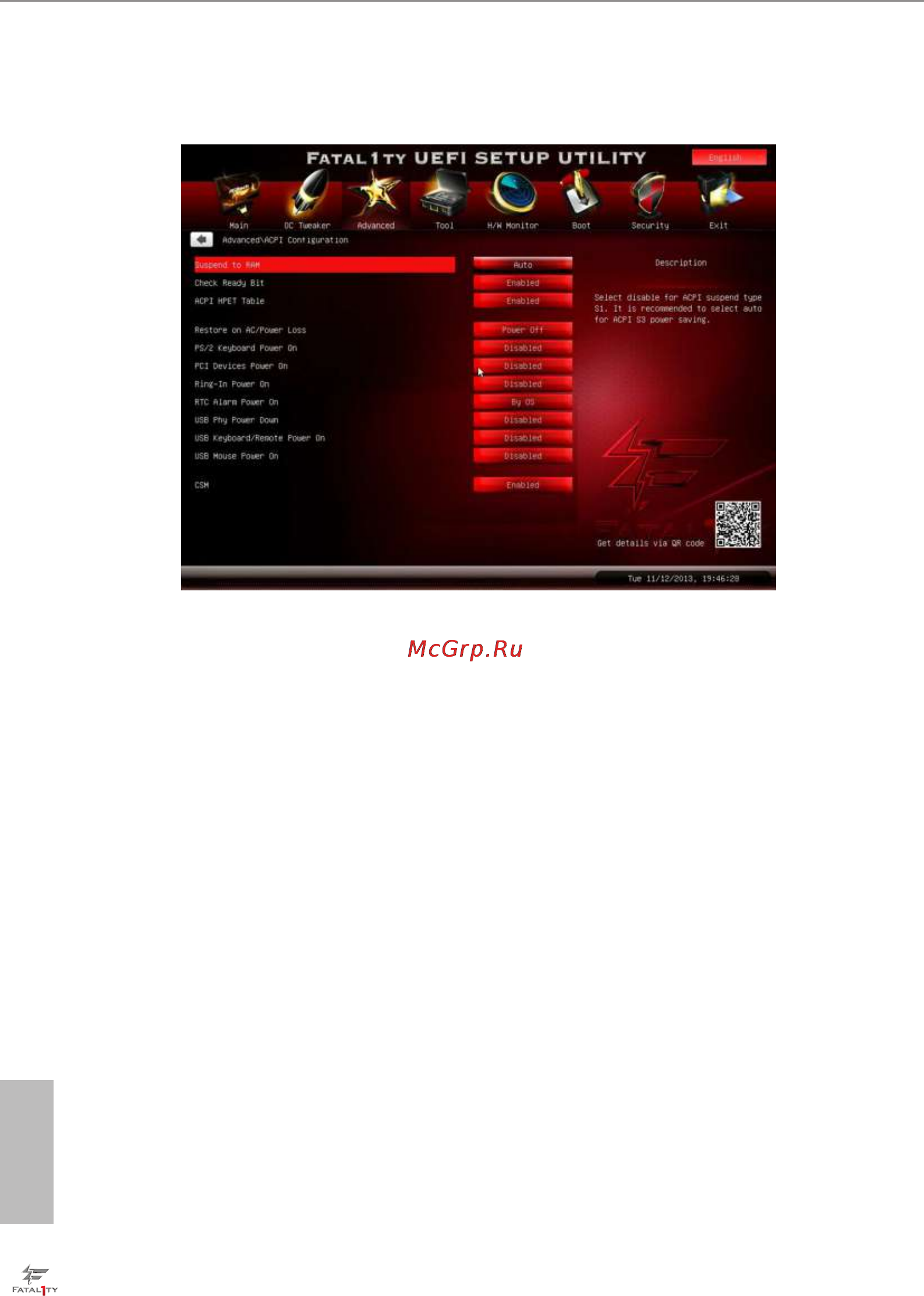 ASRock fatal1ty 990fx killer/3.1 [72/84] Acpi coniguration