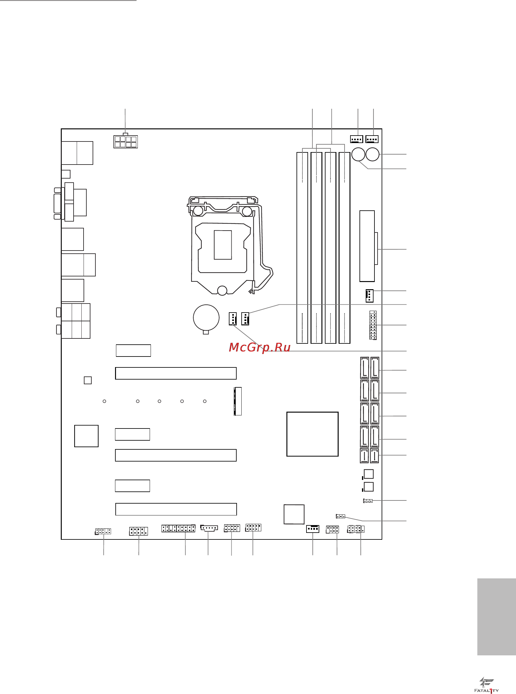 ASRock fatal1ty z170 gaming k6+ [15/113] Motherboard layout