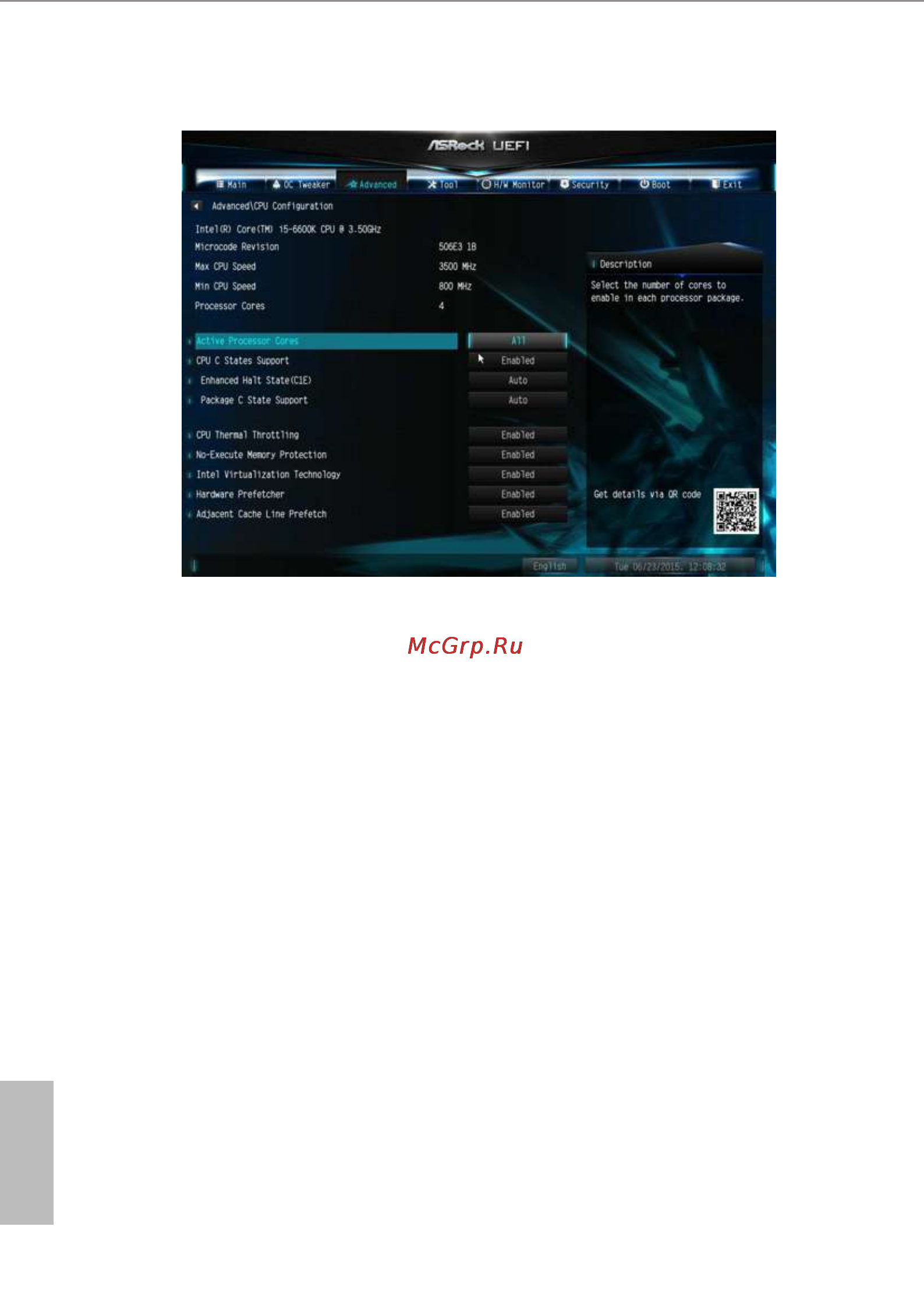 ASRock b150m-itx/d3 [51/71] Cpu coniguration