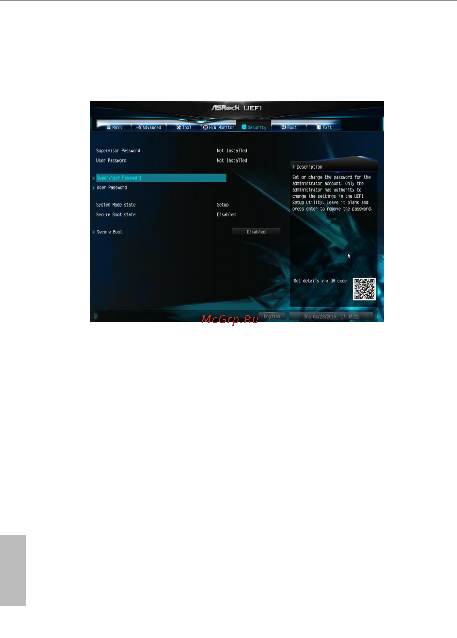ASRock n3150 m [51/56] Security screen