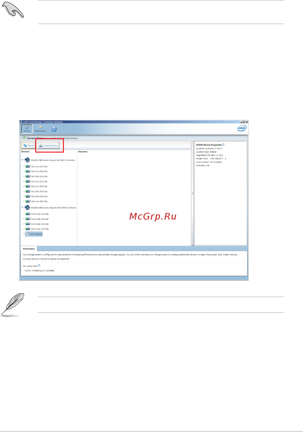 Asus p9d-mv [117/156] Rapid storage technology enterprise window
