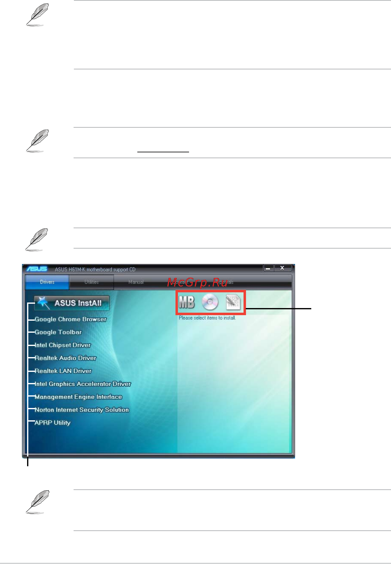 Asus h61m-k [42/82] To run the support dvd